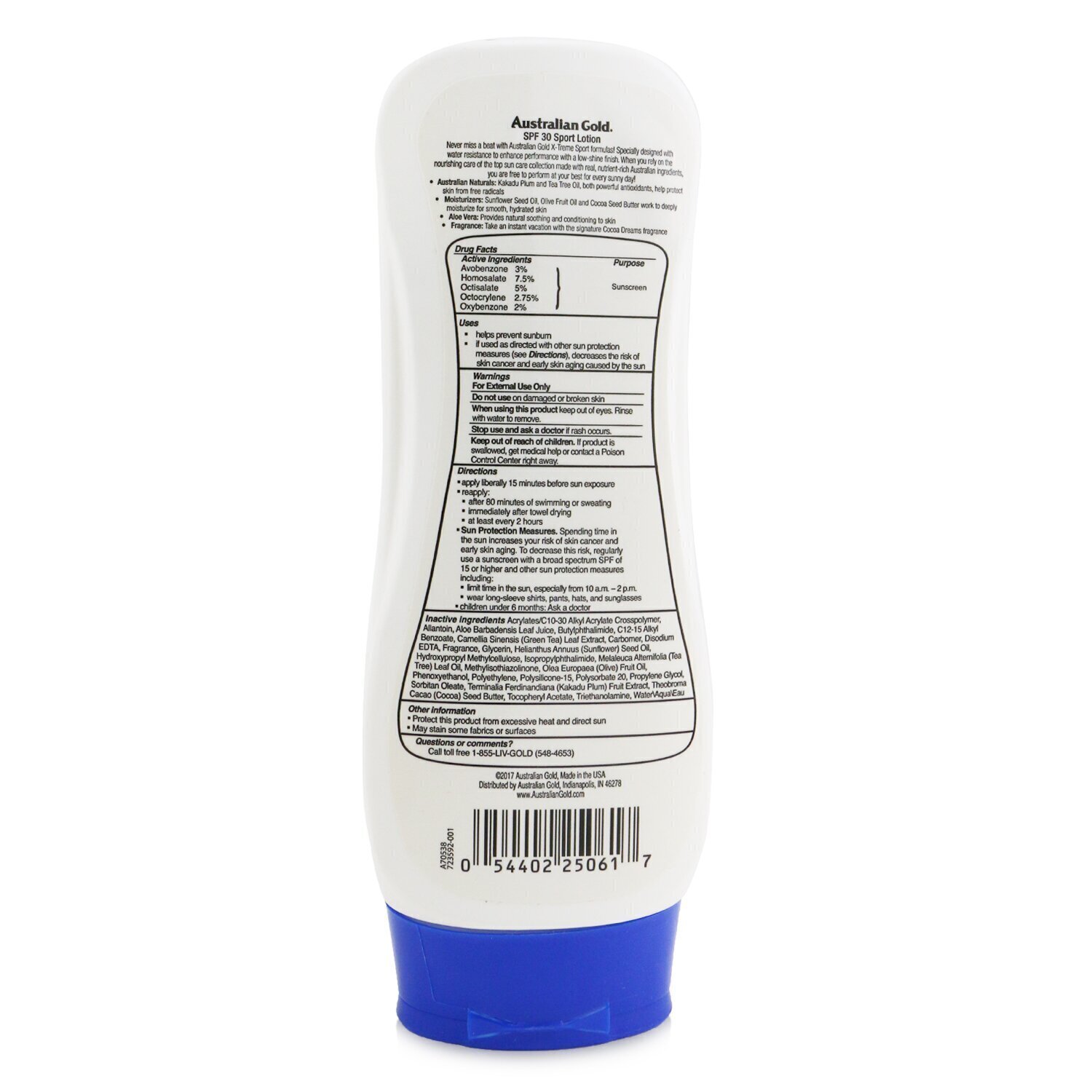 Australian Gold X-Treme Sport Lotion SPF 30 (Exp. Date: 05/2021) 237ml/8oz