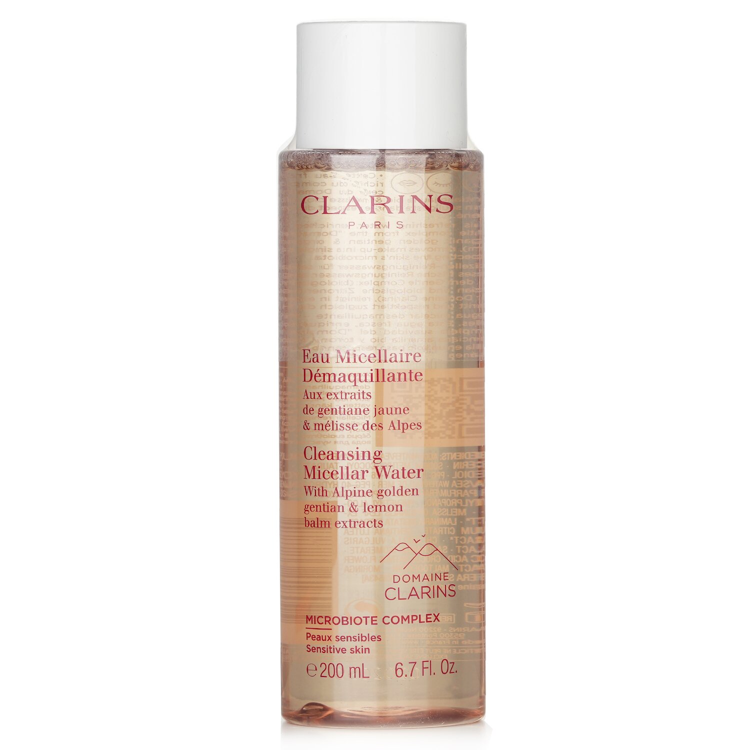Clarins Alp Qızılı Gentian və Limon Balzamı Ekstraktları ilə Təmizləyici Micellar Suyu - Həssas Dəri 200ml/6.7oz