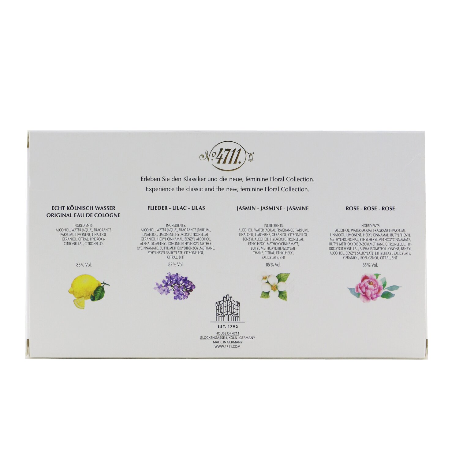 4711 4711 Floral Collection Eau De Cologne Coffret: Original EDC + Jasmine EDC + Rose EDC + Lilac EDC 4x8ml/0.27oz