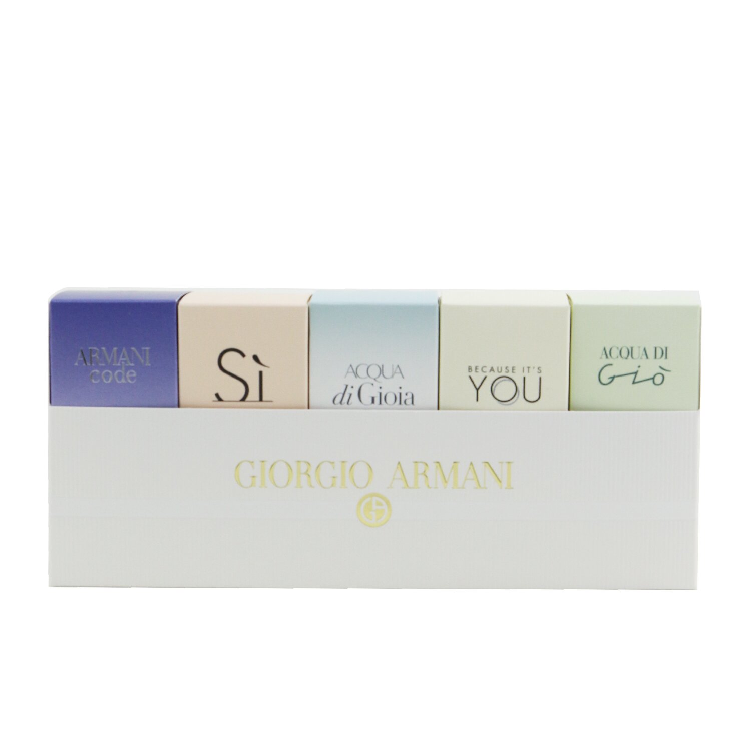 Giorgio Armani Miniature Coffret: Si EDP 7ml, Acqua Di Gioia EDP 5ml, Code Femme EDT 3ml, Acqua Di Gio EDP 5ml, Emporio Armani Because It's You EDP 7ml 5pcs
