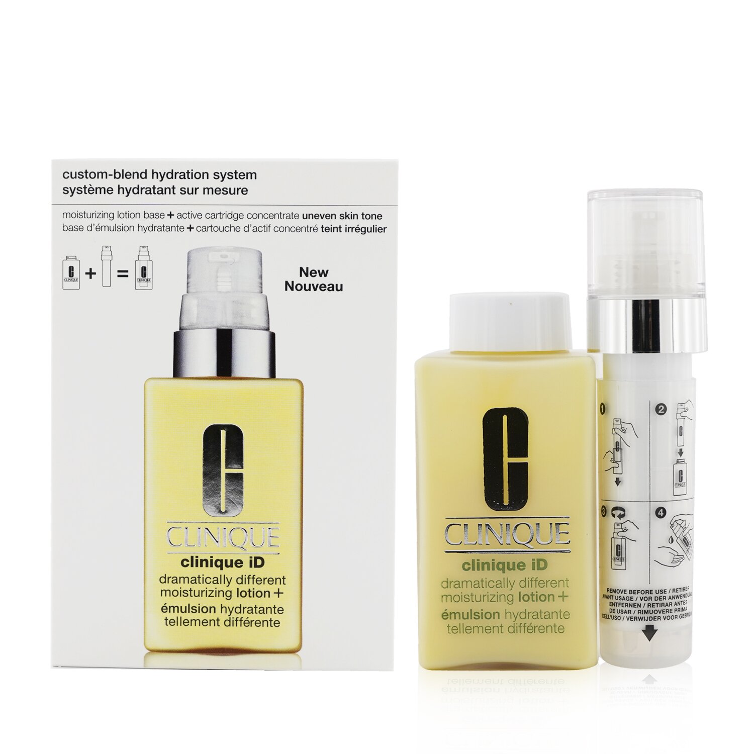 Clinique Clinique iD Dramatically Different Moisturizing Lotion+ + Active Cartridge Concentrate קרם לחות ורכז עבור עור בלתי אחיד (לבן) 125ml/4.2oz