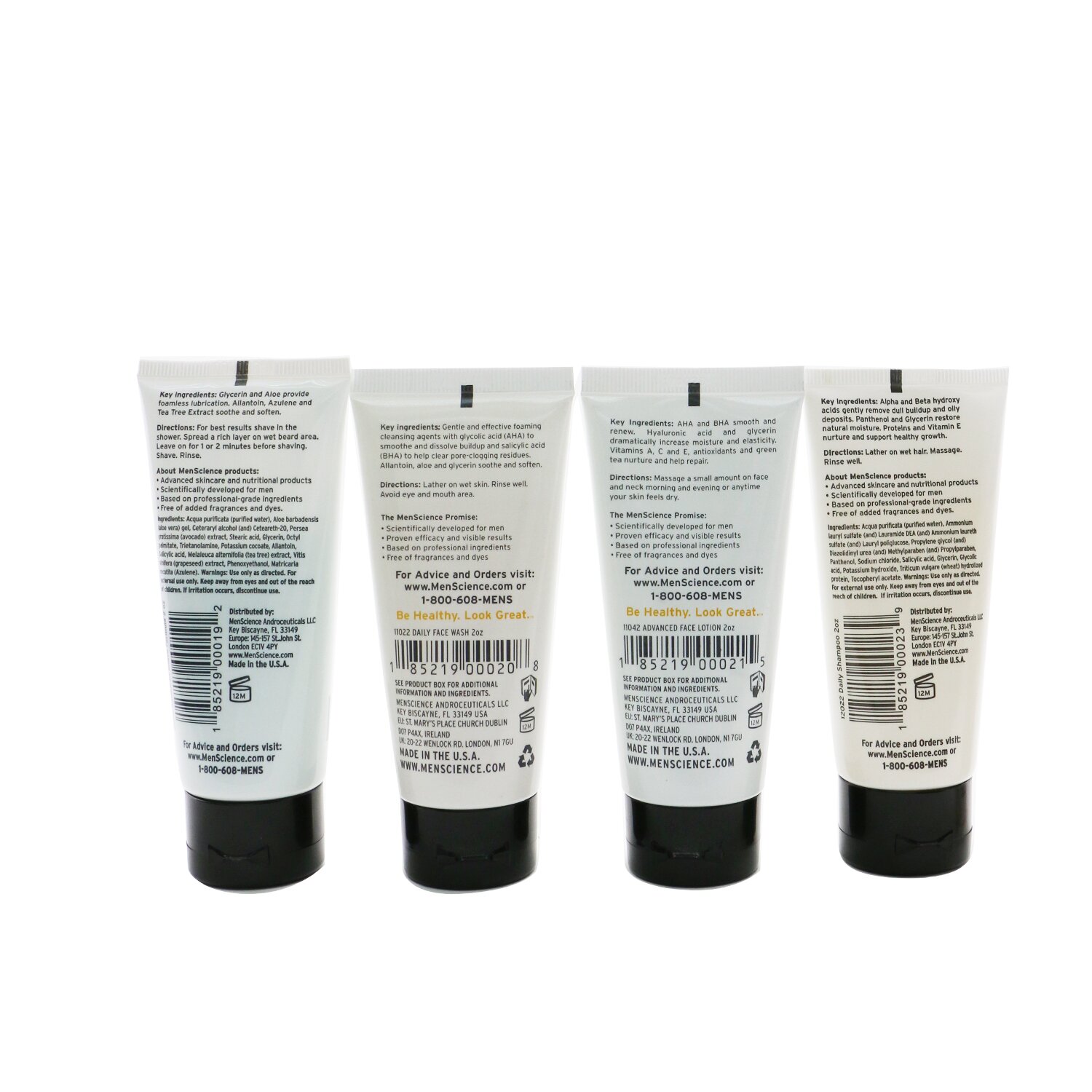 Menscience Menscience 5-Pieces Travel Set: Face Wash 59ml + Face Lotion 59ml + Shave Cream 57g + Post-Shave 59ml + Shampoo 59ml 5pcs+1bag