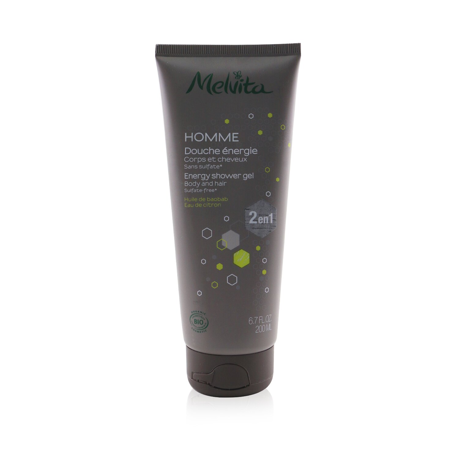 Melvita Homme Energy Shower Gel - Body & Hair (Sulfate-Free) 200ml/6.7oz