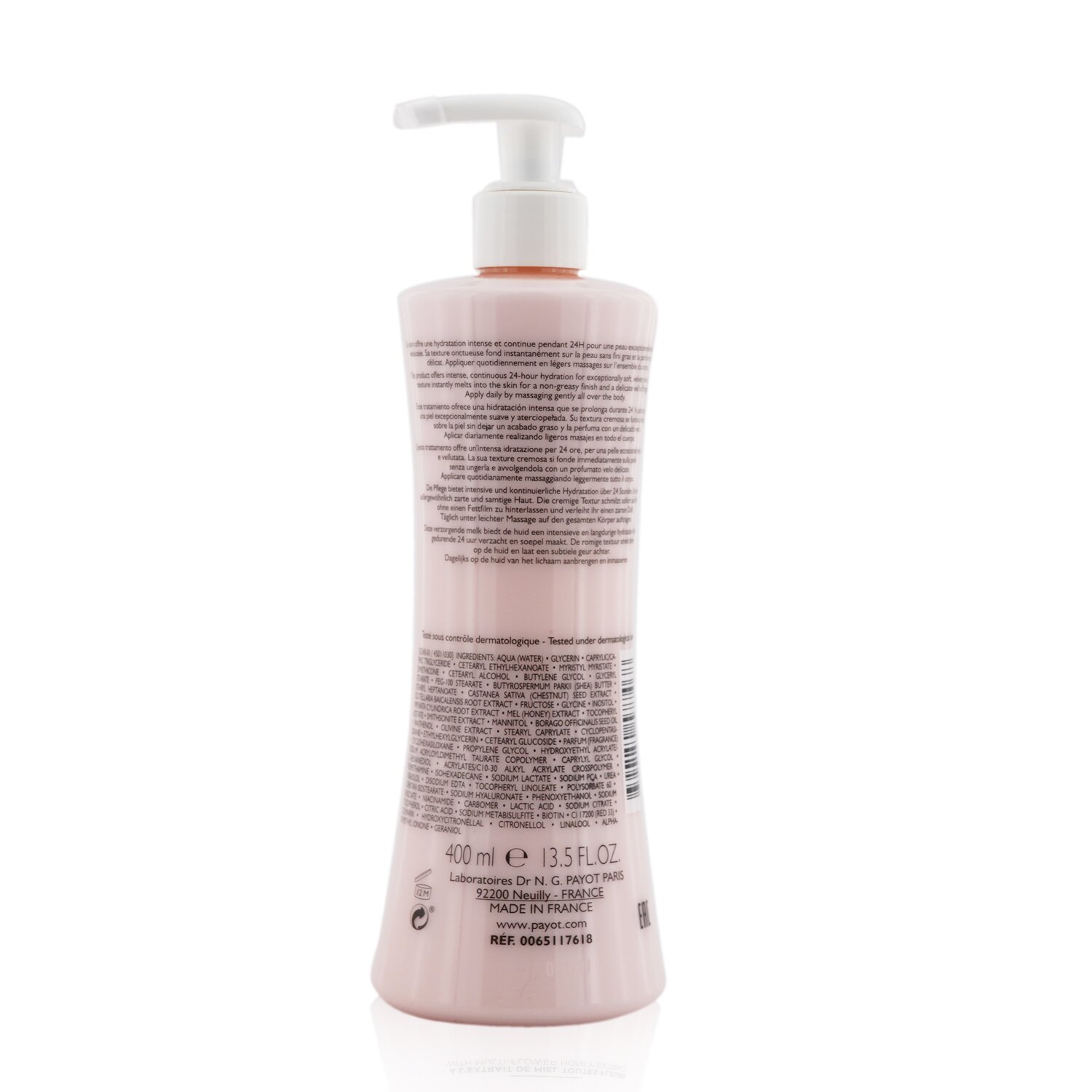 Payot Rituel Corps Lait Hydratant 24H - Leche Sedosa Confortante Con Extracto de Miel Multi-Floral 400ml/13.5oz