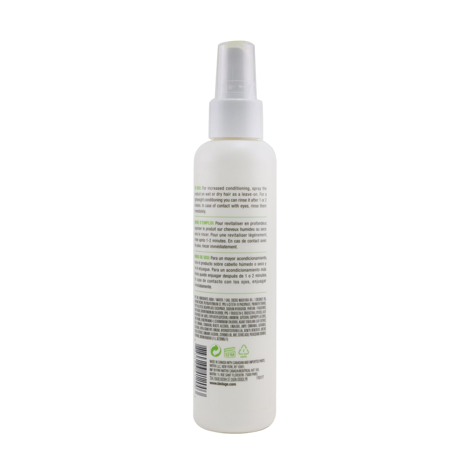 Matrix Biolage All-In-One Coconut Infusion Multi-Benefit Treatment Spray (For All Hair Types) 150ml/5.1oz