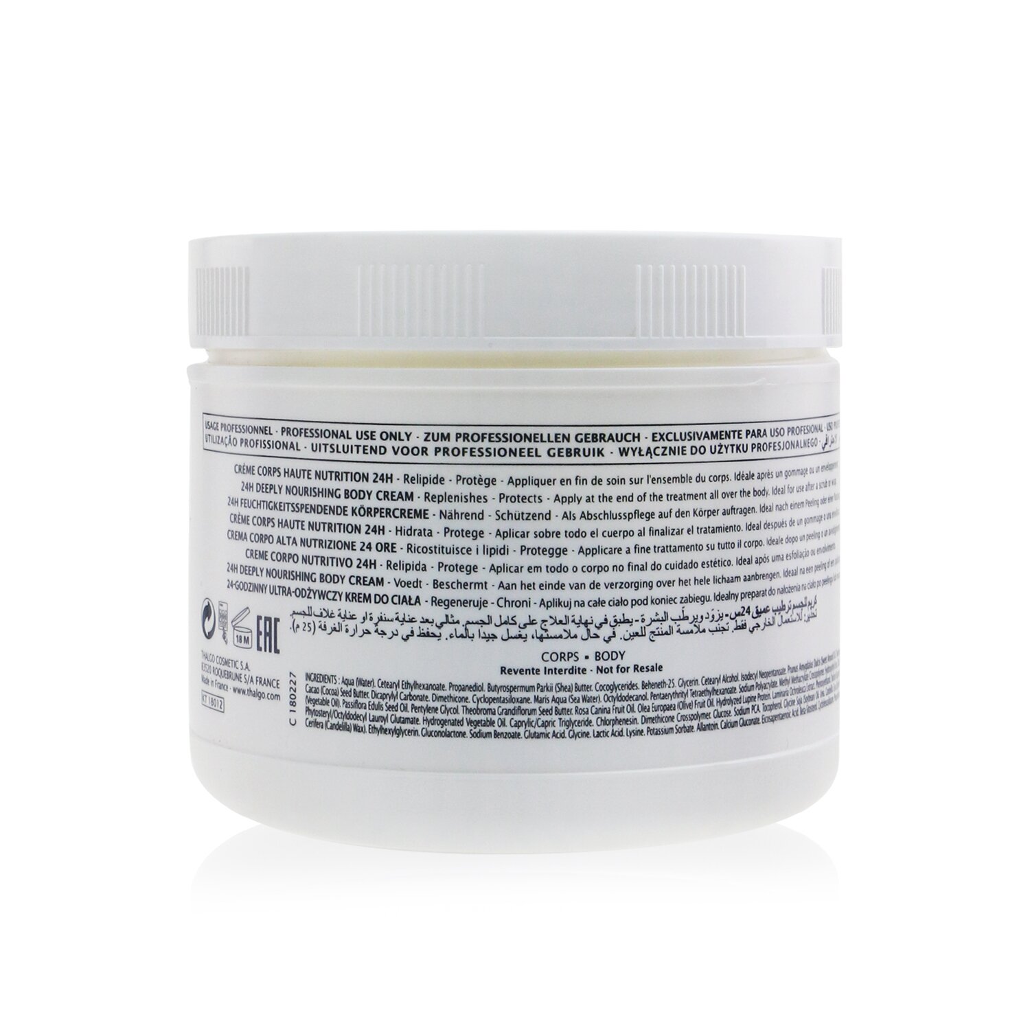 Thalgo Cold Cream Marine Crema Corporal Nutritiva Profunda de 24H (Tamaño Salón) 500ml/16.9oz