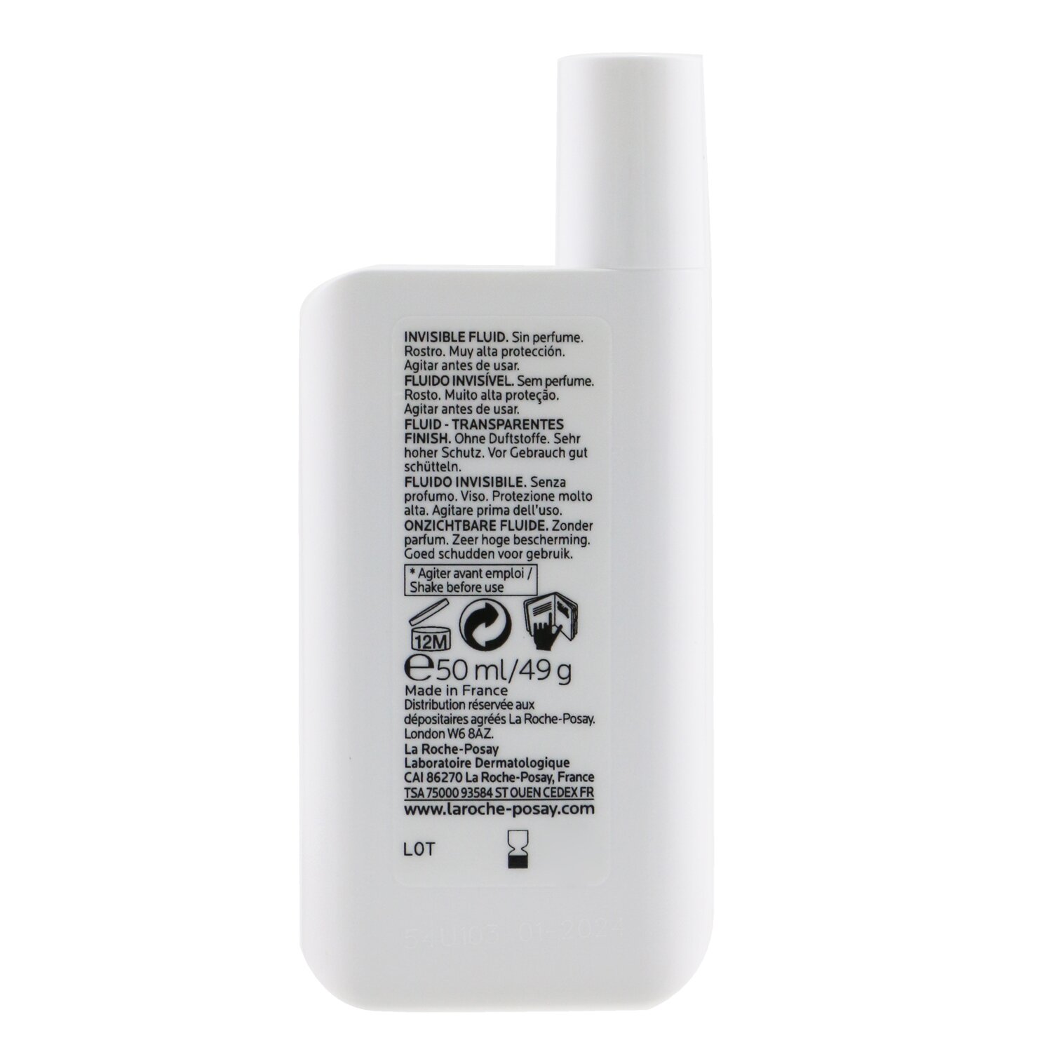 La Roche Posay Anthelios Fluido Invisible Ultra Resistente SPF50+ (Libre de Fragancia) 50ml/1.7oz