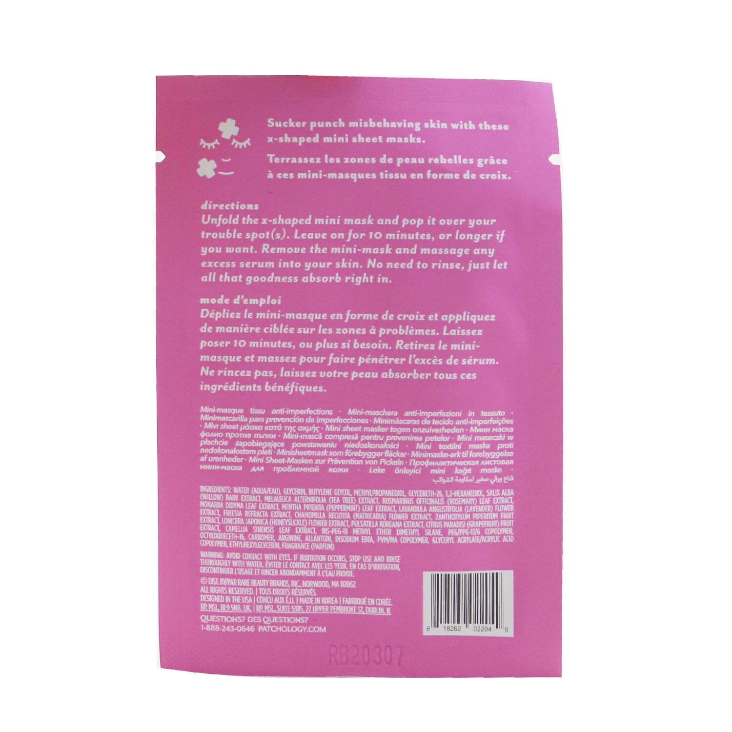Patchology The Good Fight Mascarilla Mini Hojas Preventiva de Manchas 5x4ml/0.68oz
