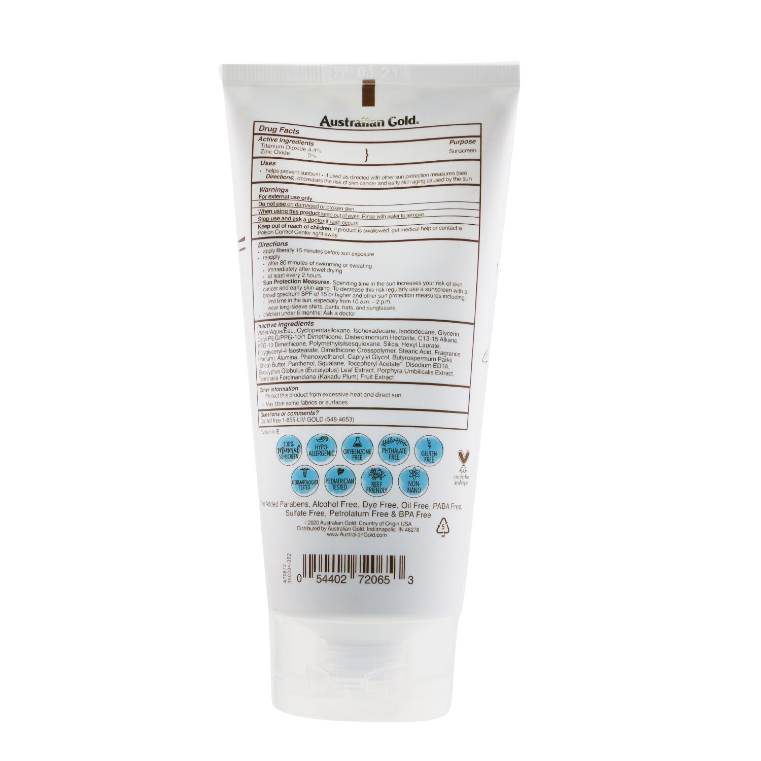 Australian Gold Botanical Mineral Sunscreen SPF 70 147ml/5oz