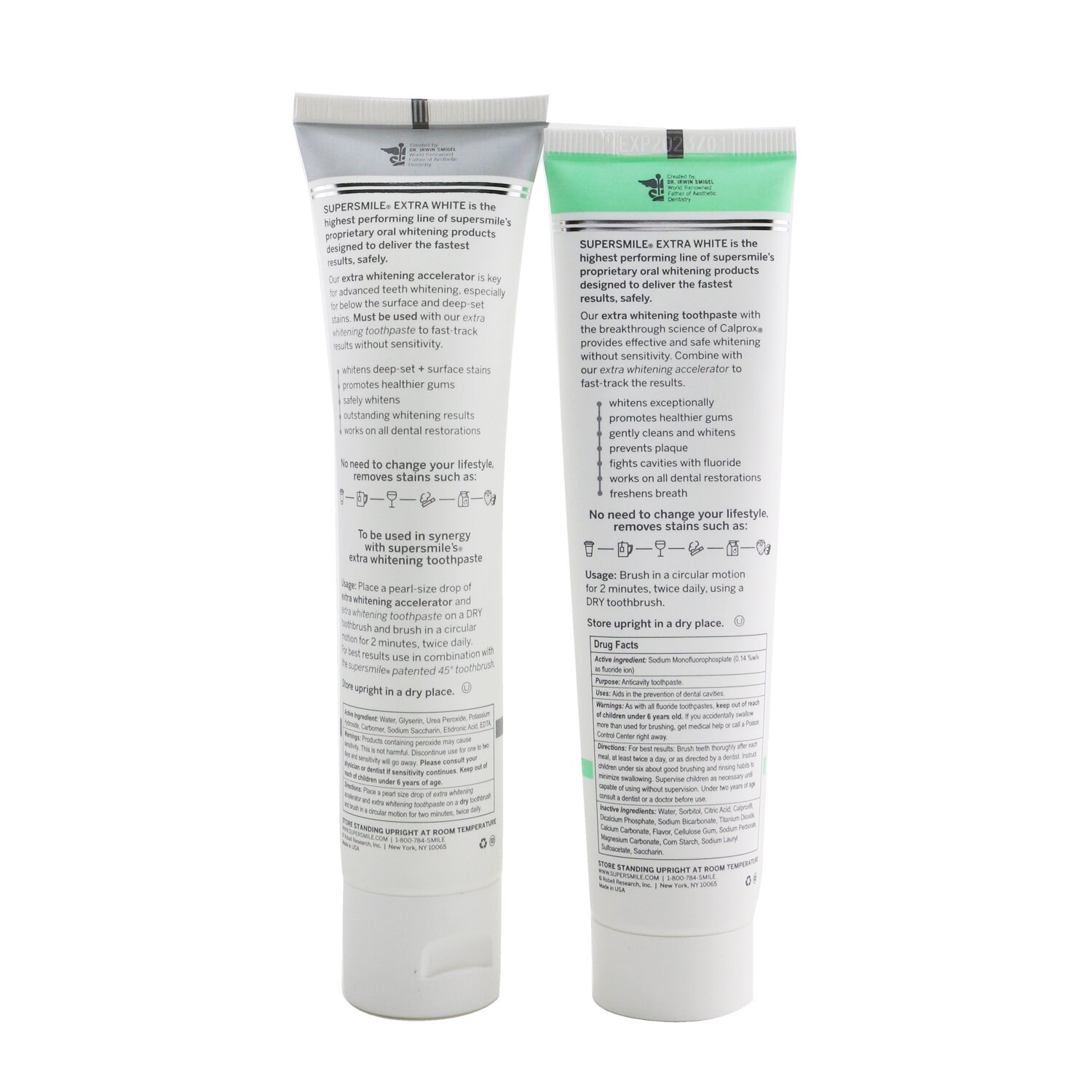 Supersmile Extra White Professional Extra Whitening System (Deluxe Travel) - Triple Mint : Accelerator 70.8g + Toothpaste 70.8g 2x70.8g/2.5oz