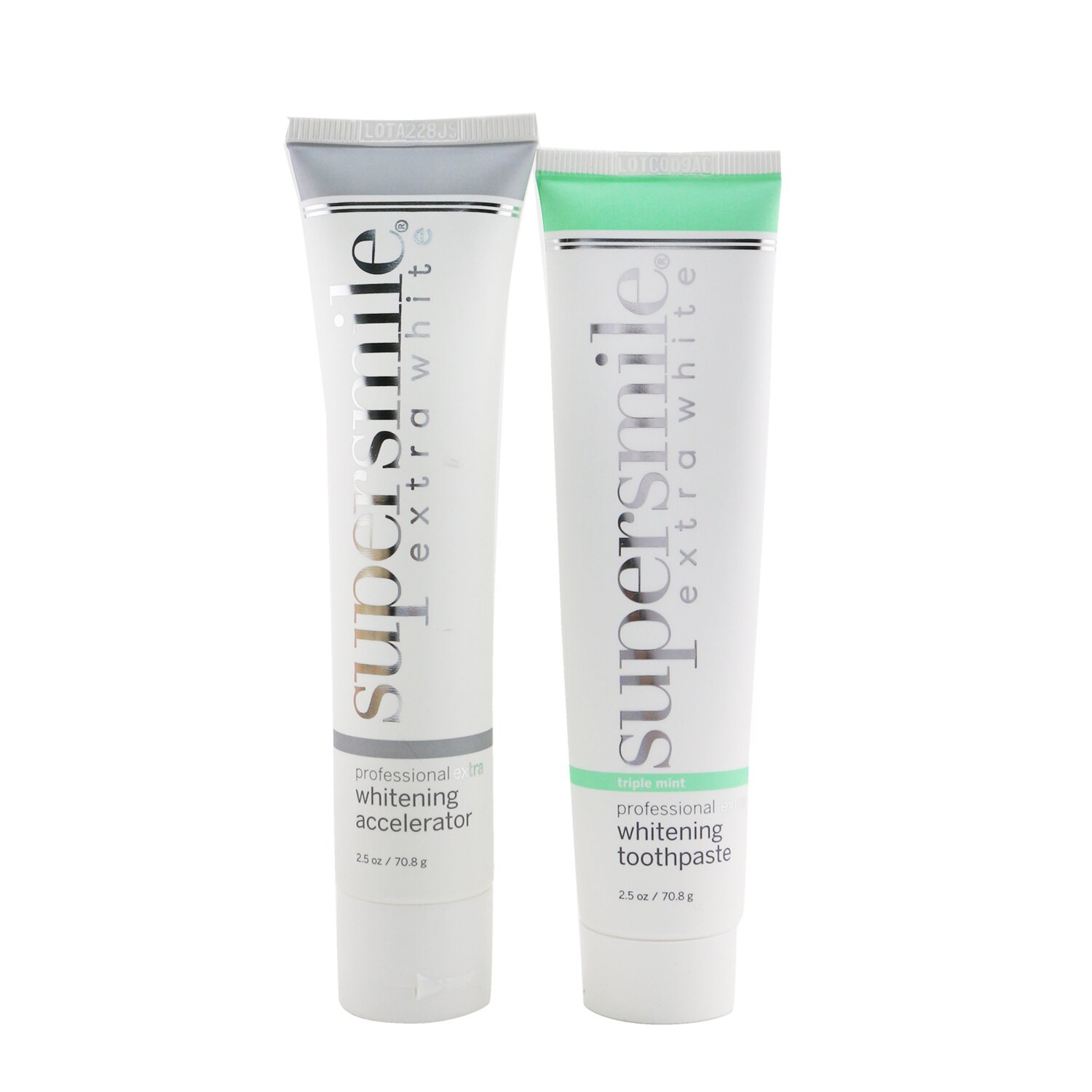 Supersmile Extra White Professional Extra Whitening System (Deluxe Travel) - Triple Mint : Accelerator 70.8g + Toothpaste 70.8g 2x70.8g/2.5oz