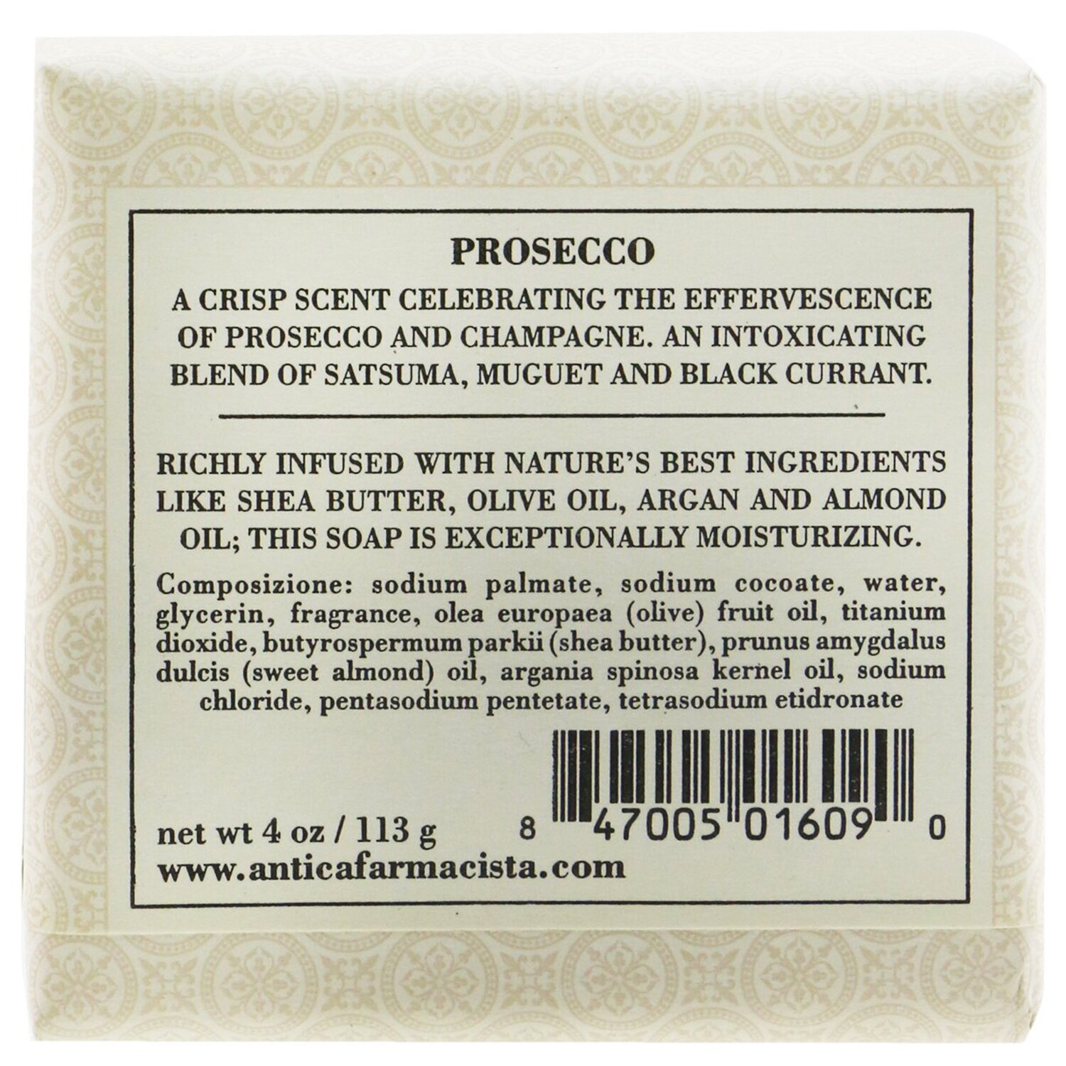 Antica Farmacista Bar Soap - Prosecco 113g/4oz