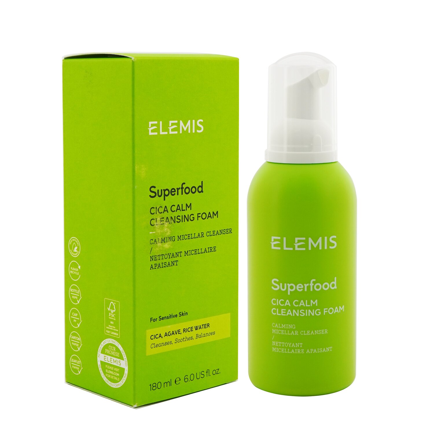 Elemis Superfood Cica Calm Cleansing Foam - For Sensitive Skin (Box Slightly Damaged) 180ml/6oz