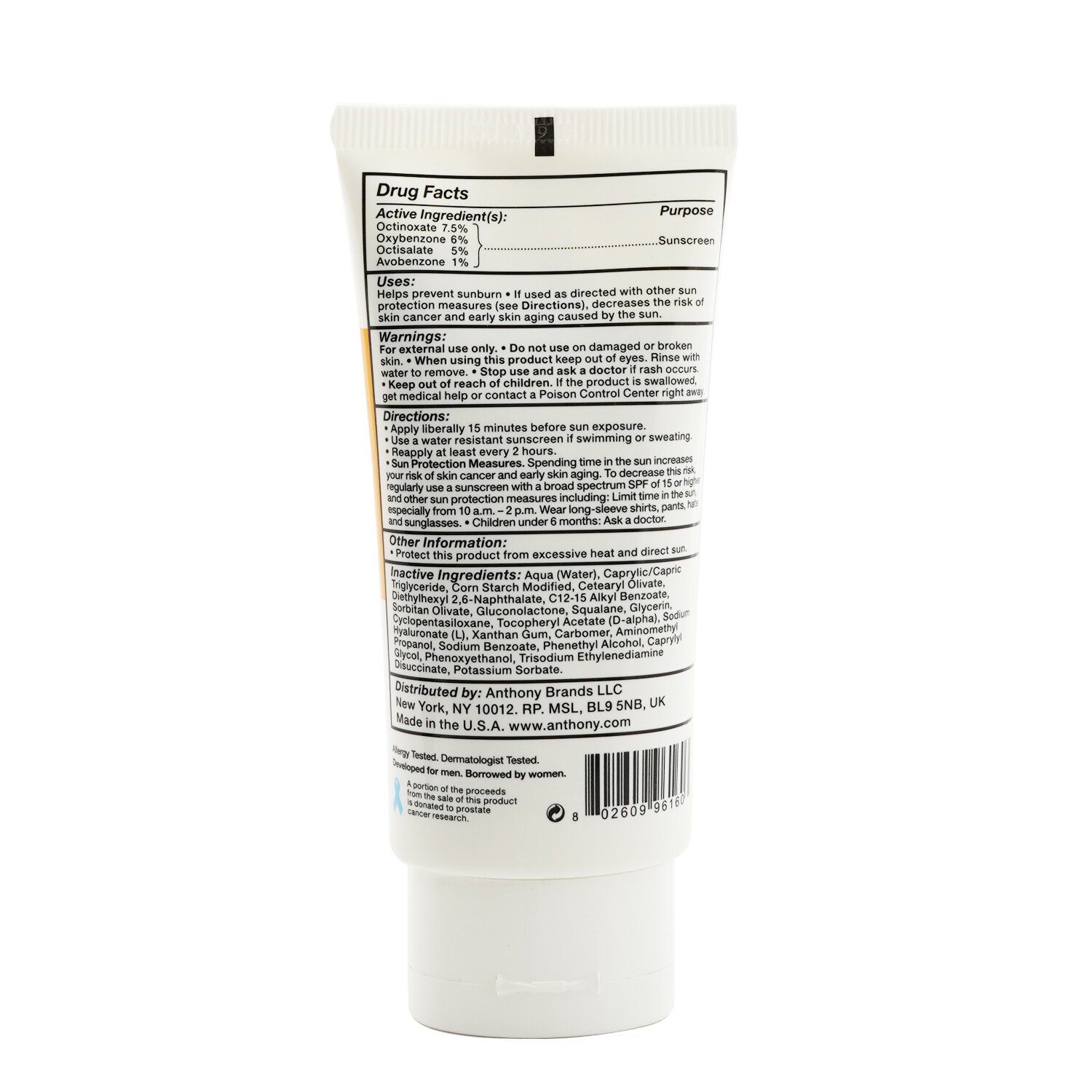Anthony Logistics For Men Day Cream SPF 30 (Exp. Date 07/2021) 90ml/3oz