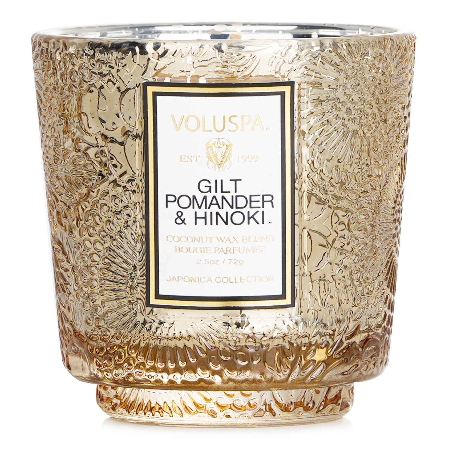 Voluspa Petite Pedestal Candle - Gilt Pomander & Hinoki 72g/2.5oz