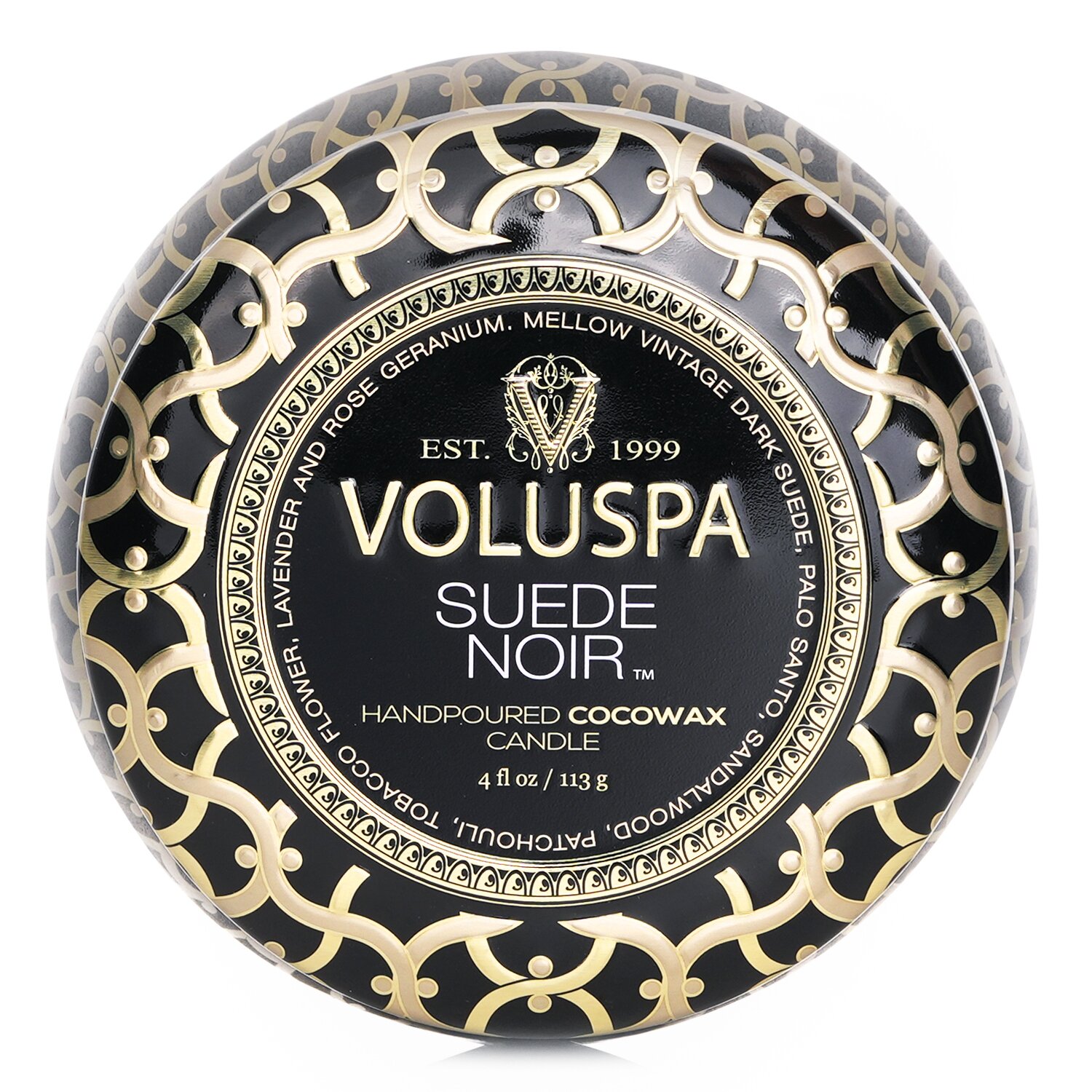 Voluspa Mini Tin Candle - Suede Noir 113g/4oz