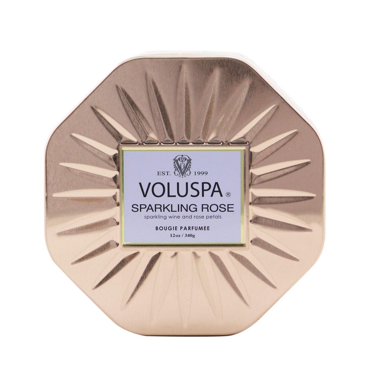 Voluspa 3 Wick Octagon Tin Candle - Sparkling Rose 340g/12oz