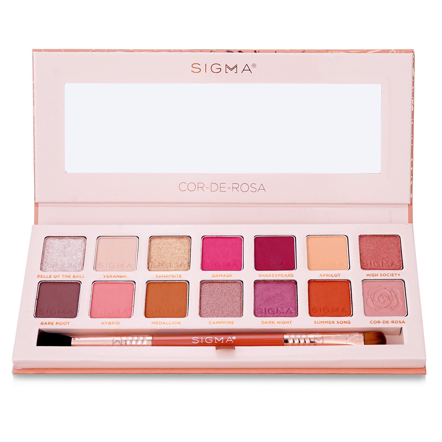 Sigma Beauty Cor De Rosa Eyeshadow Palette (14x Eyeshadow + 1x Dual Ended Brush) 15.15g/0.53oz