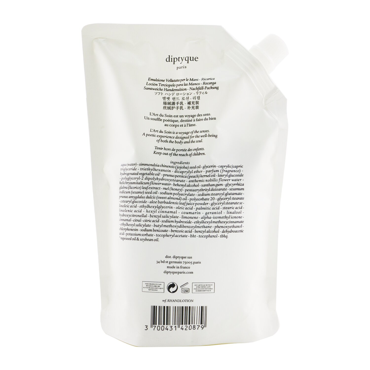 Diptyque Velvet Hand Lotion Refill 350ml/11.8oz