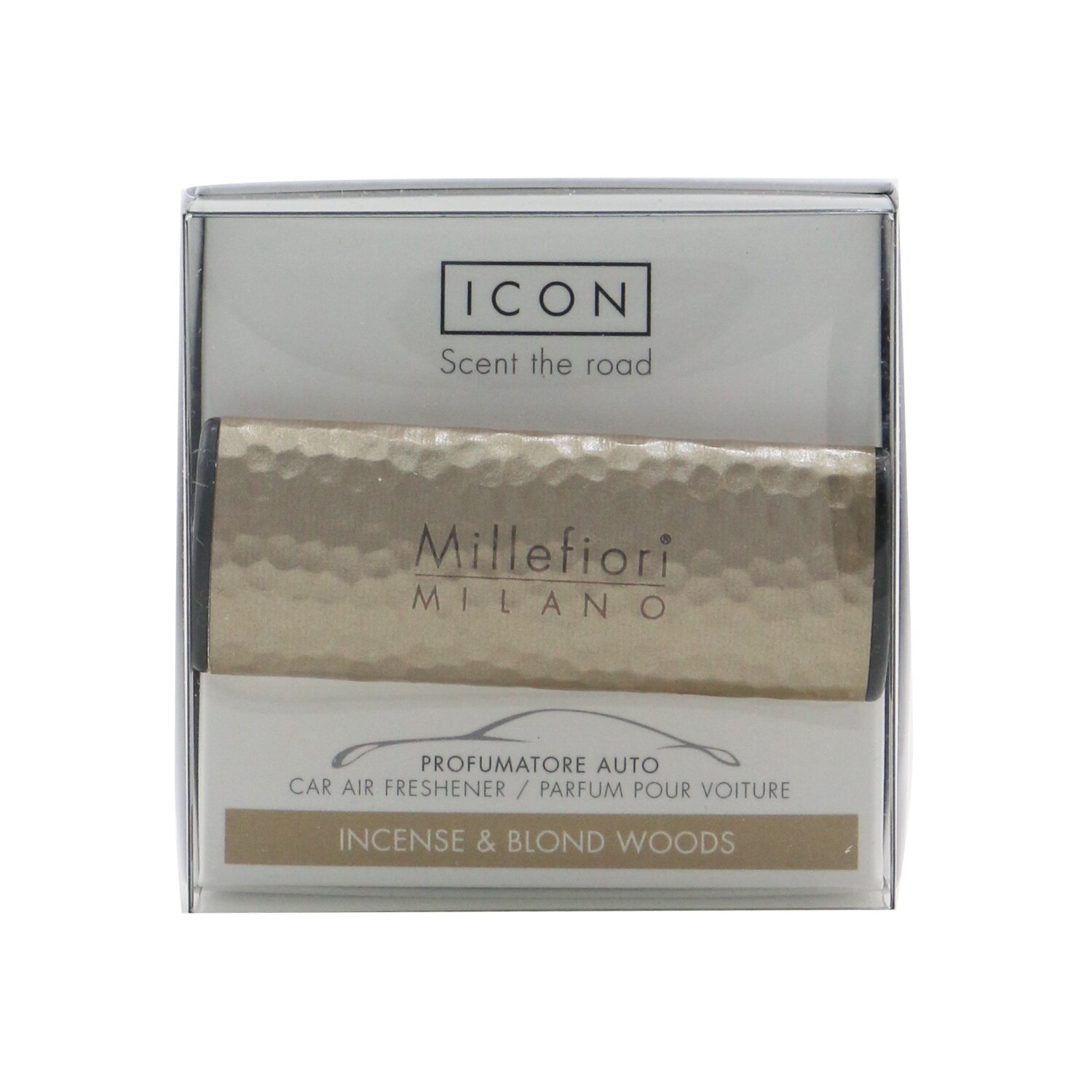 ミッレフィオーリ Millefiori Icon Metal Shades Car Air Freshener - Incense & Blond Woods 1pc