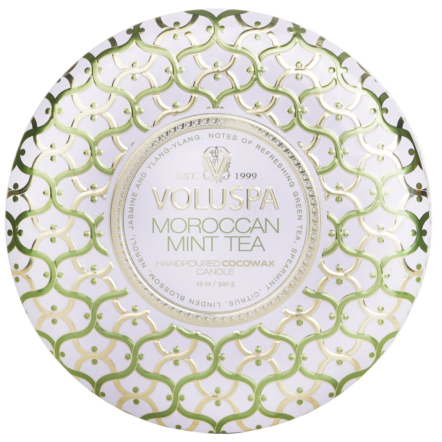 Voluspa 3 Wick Decorative Tin Candle - Moroccan Mint Tea 340g/12oz