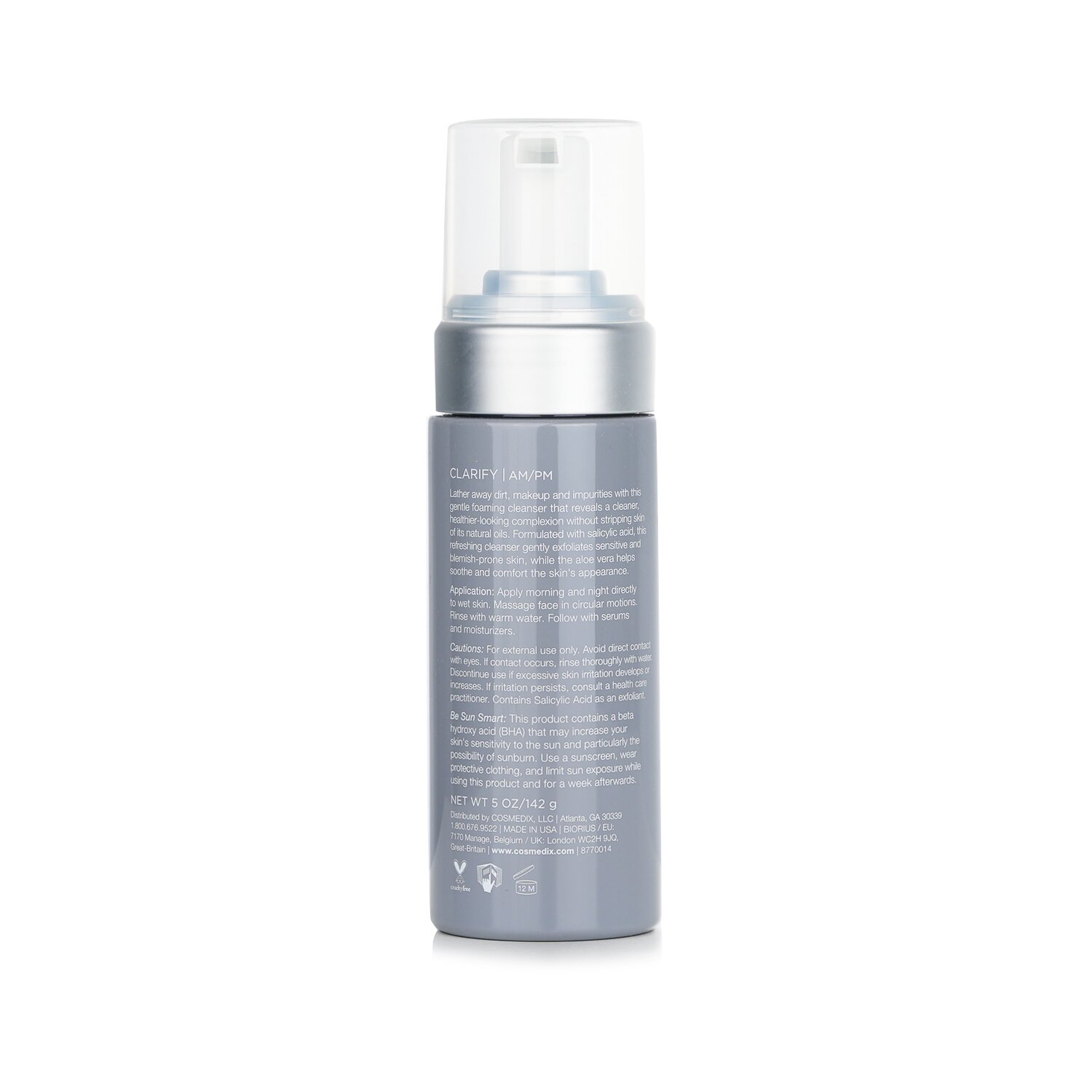 CosMedix Clarify Limpiador Espumoso de Ácido Salicílico (Producto Salón) 142g/5oz