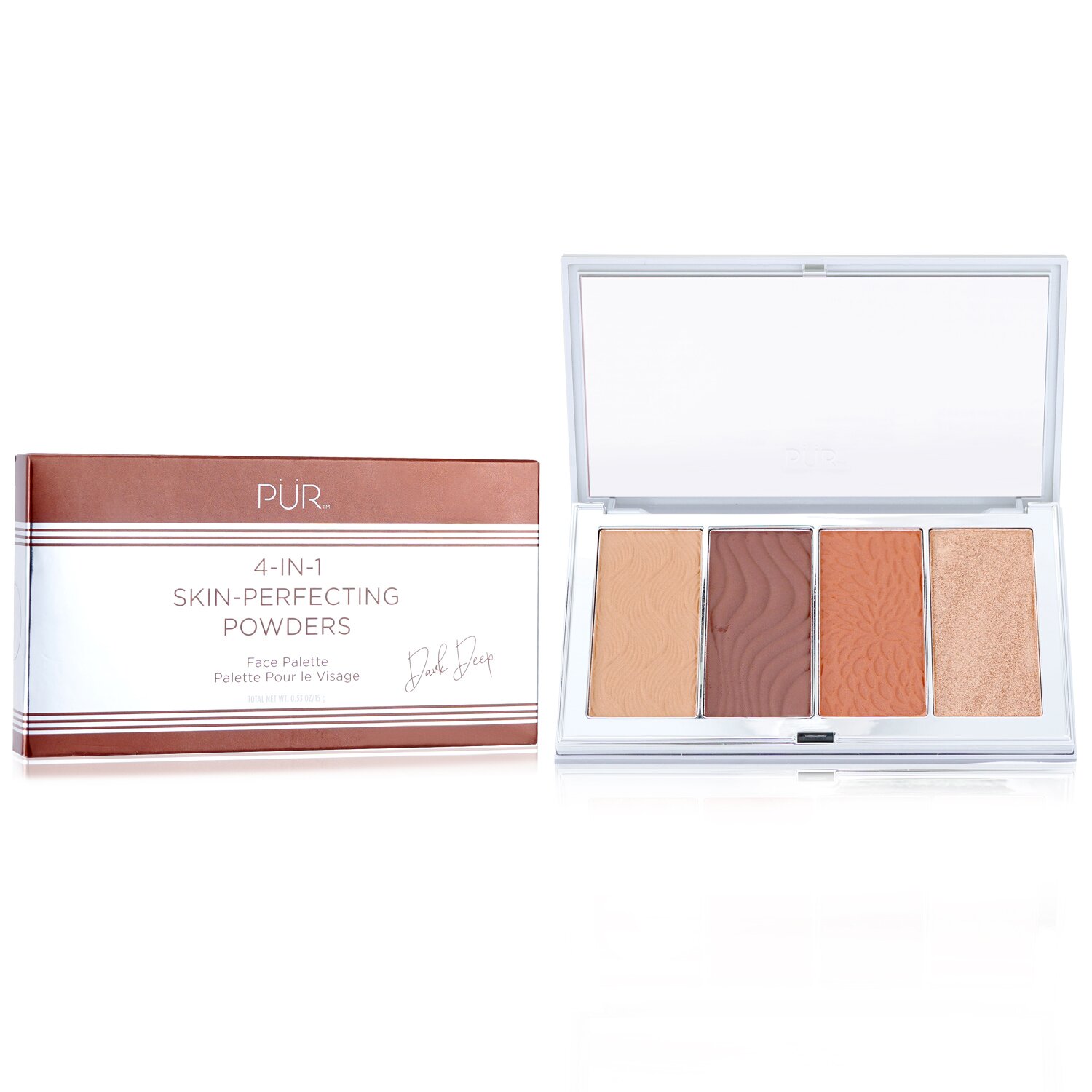 PUR (PurMinerals) 4 in 1 Skin Perfecting Powders Face Palette (1x Setting Powder, 1x Bronzer, 1x Highlighter, 1x Blush) 15g/0.53oz