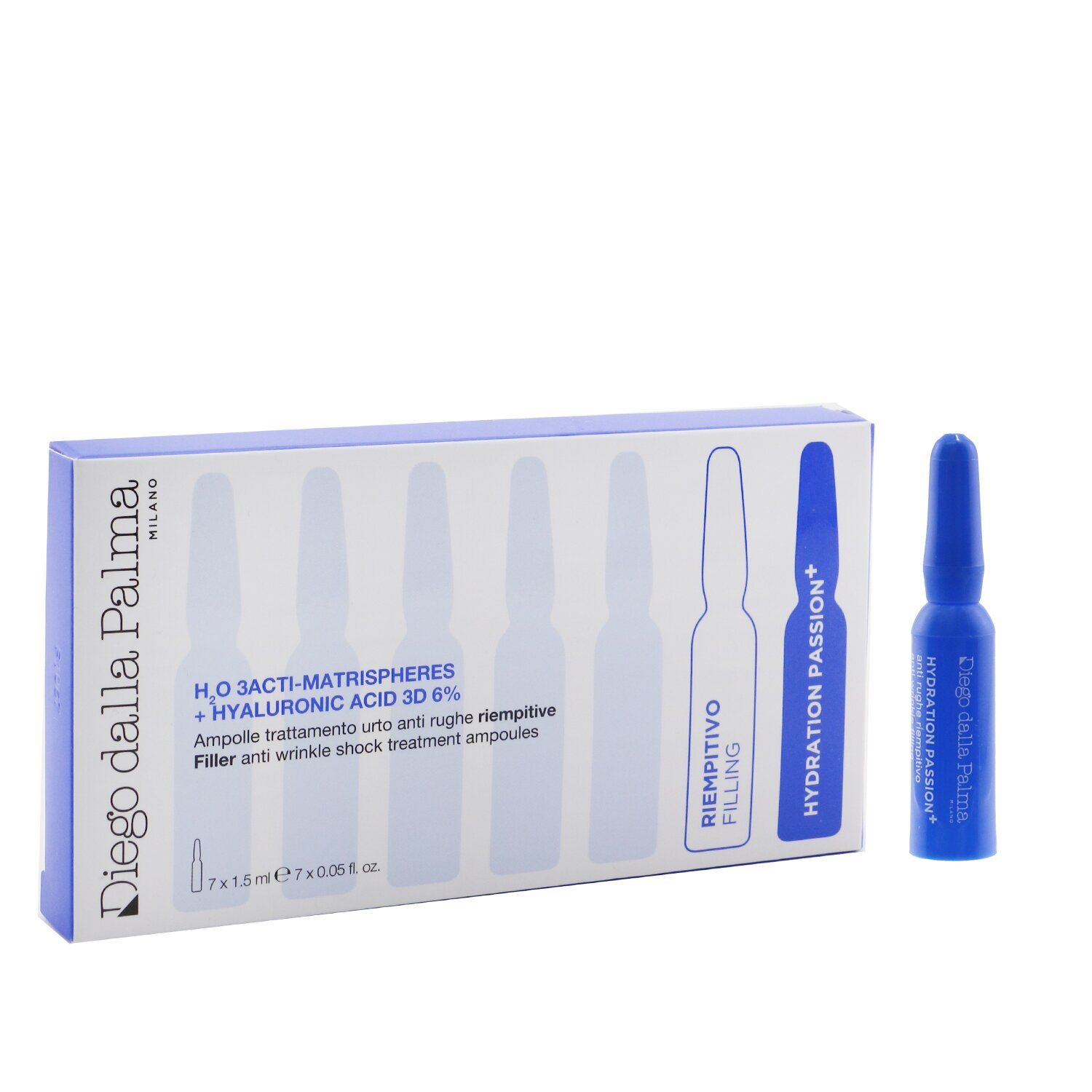Diego Dalla Palma Milano Hydration Passion+ Filler Anti Wrinkle Shock Treatment Ampoules 7x1.5ml/0.05oz