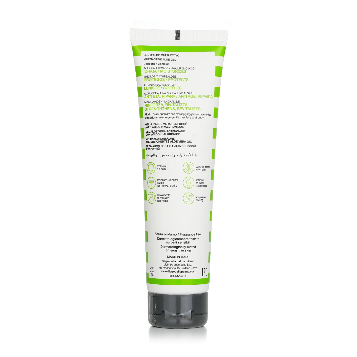 Diego Dalla Palma Milano Jalu Aloe - Aloe Vera Gel with Hyaluronic Acid - Face & Body 150ml/5.1oz