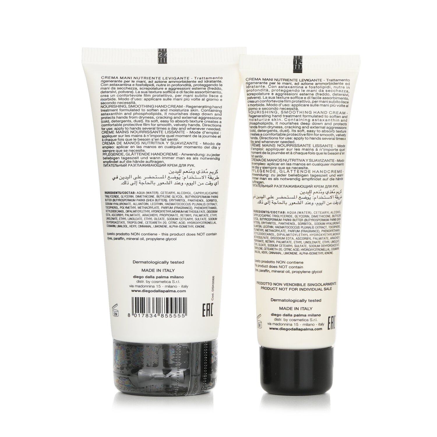Diego Dalla Palma Milano Kit Astaxantina Crema de Manos: Crema de Manos 75ml/2.5oz + Crema de Manos 30ml/1oz 2pcs