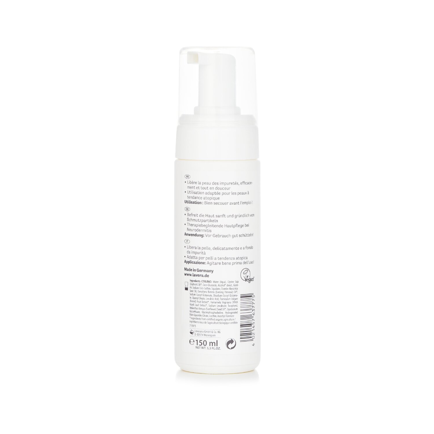 Lavera Neutral Ultra Sensitive Cleansing Foam 150ml/5.3oz
