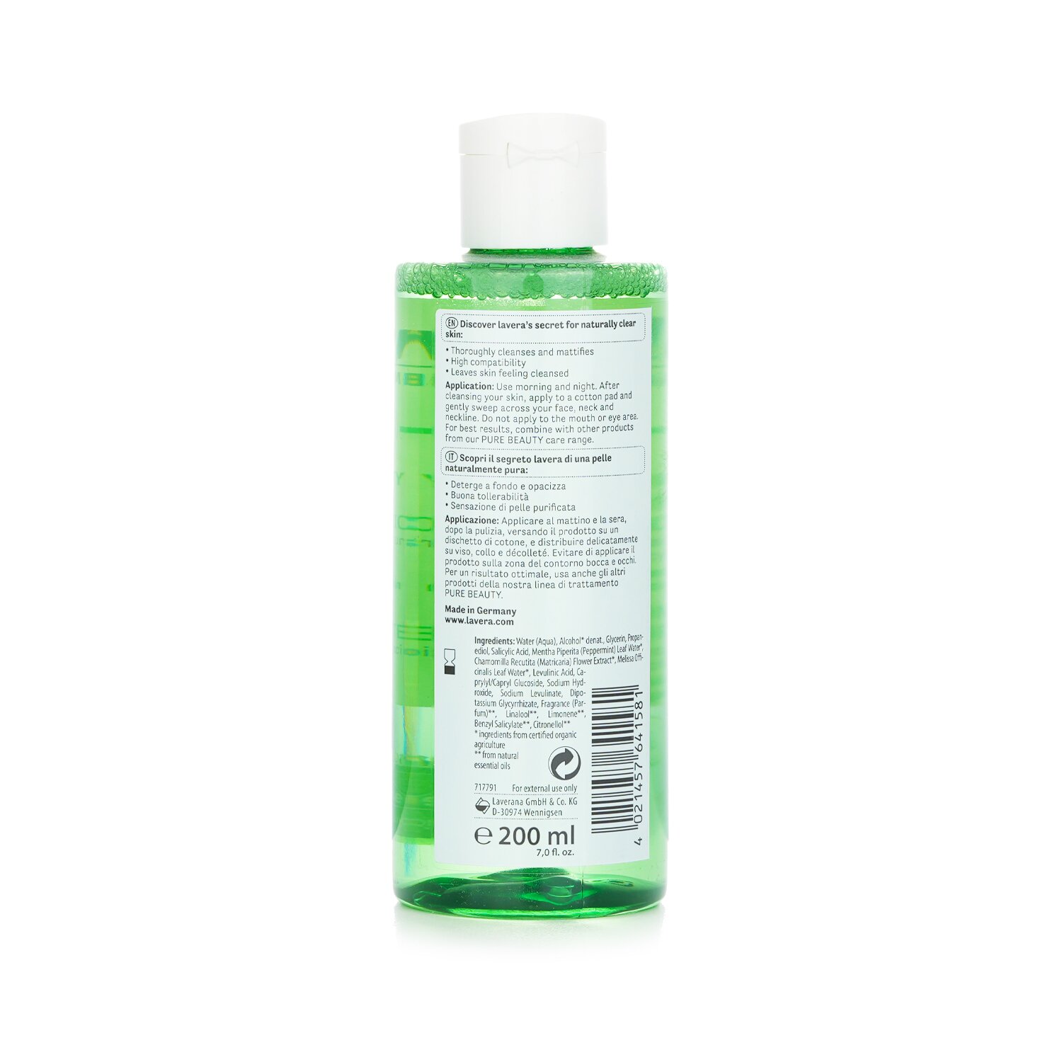 Lavera Pure Beauty Oczyszczający Tonik do Twarzy - Do Skóry Zanieczyszczonej I Mieszanej 200ml/7oz