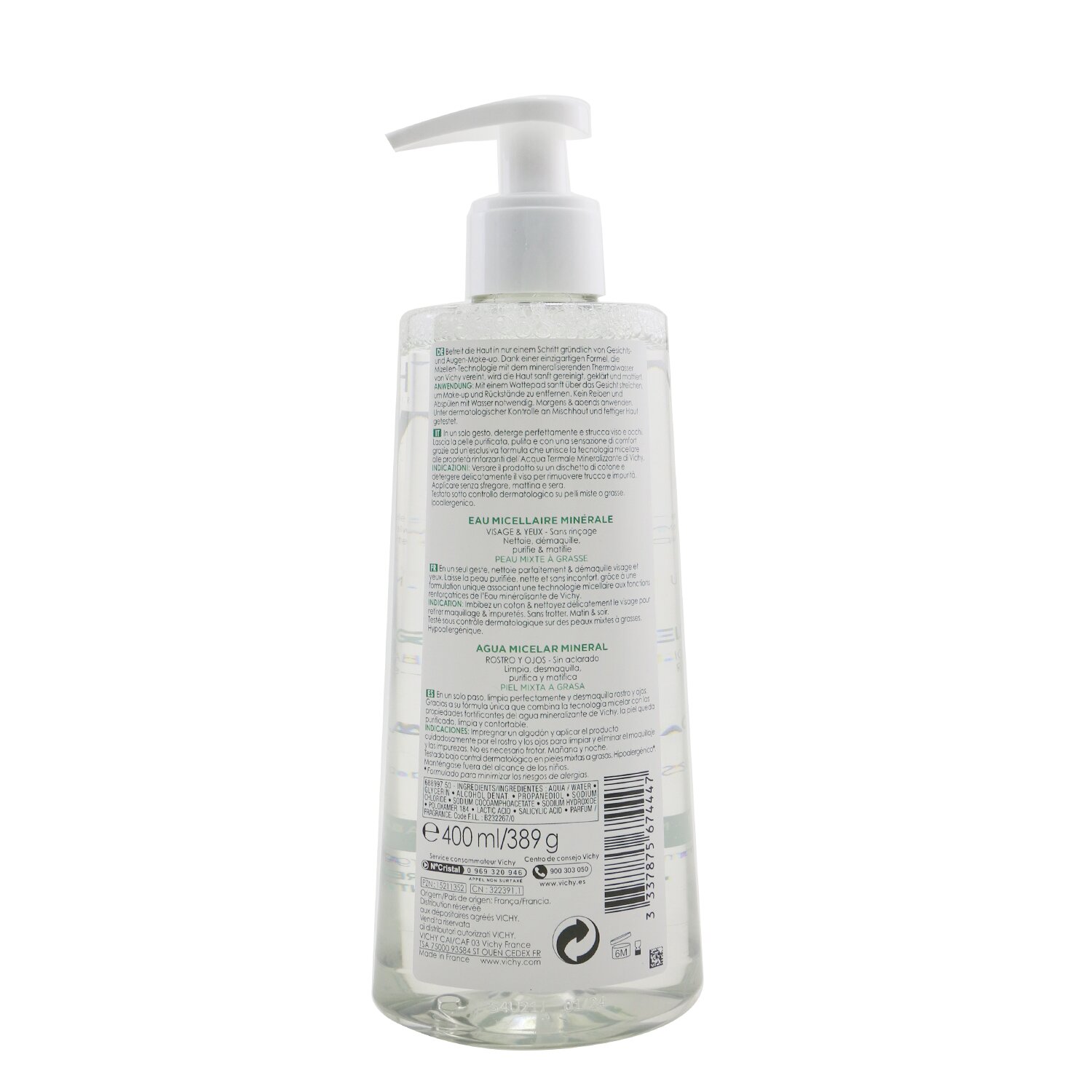 Vichy Purete Thermale mineraalne mitsellaarvesi – kombineeritud rasusele nahale 400ml/13.5oz
