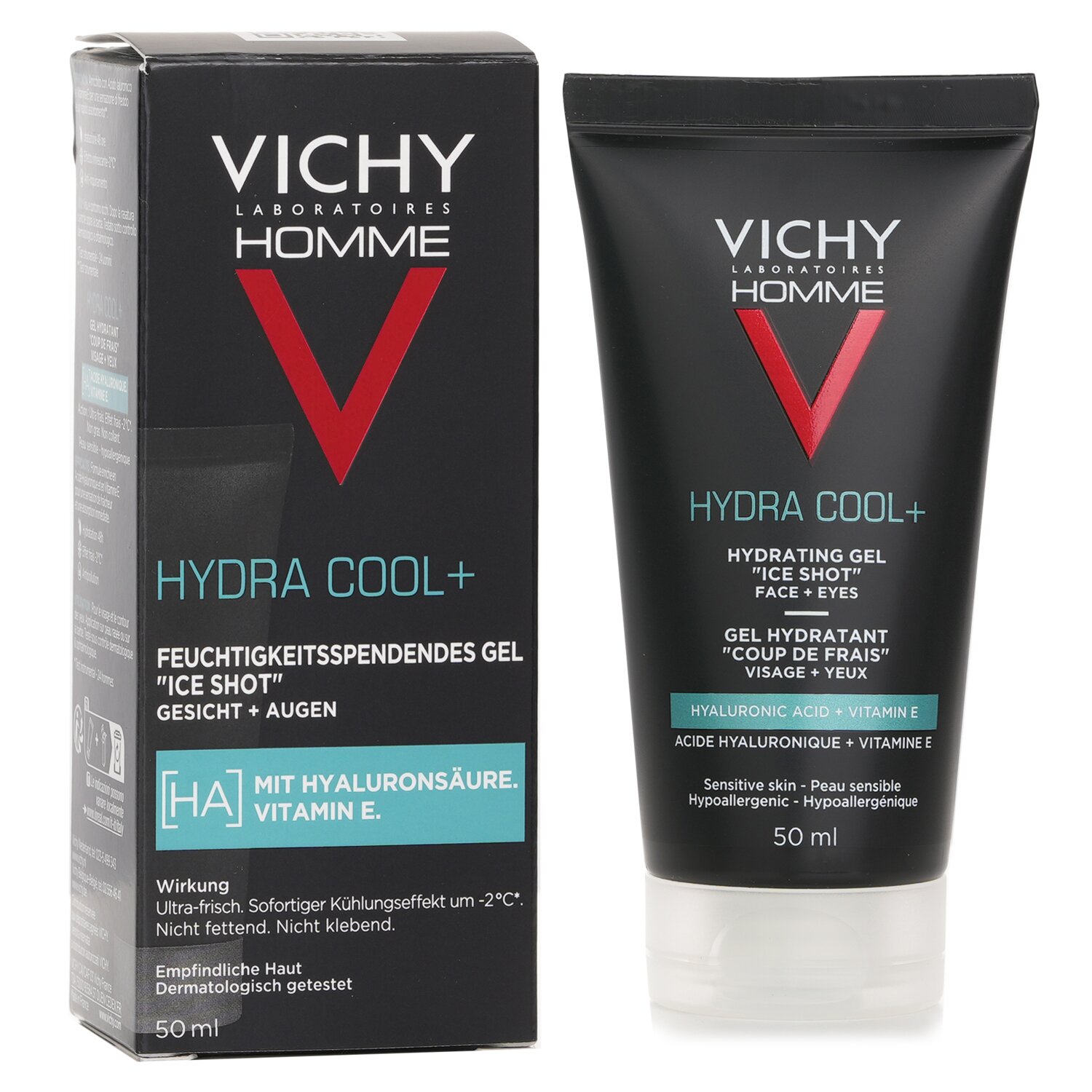 Vichy Homme Hydra Cool+ - Hydrating Gel &quot;Ice Shot&quot; With Hyaluronic Acid (For Face & Eyes) 50ml/1.69oz