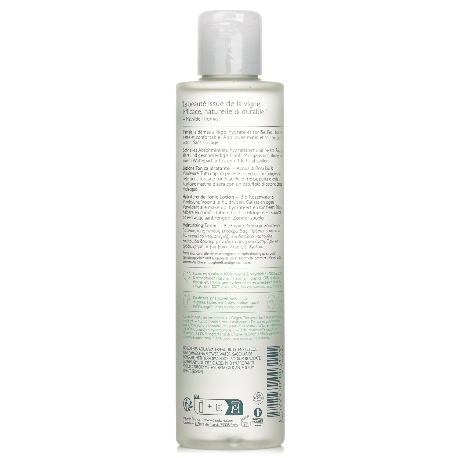 Caudalie Vinoclean Moisturizing Toner טונר 200ml/6.7oz