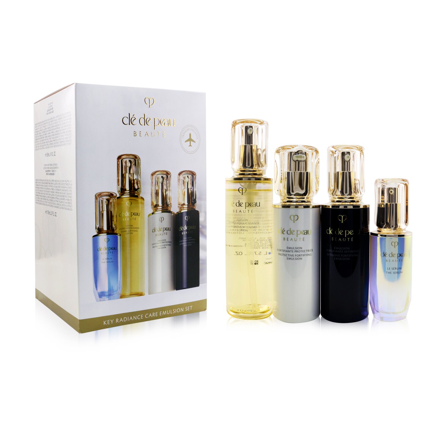 Cle De Peau Key Radiance Care Emulsion Set:The Serum 50ml+ Softening Lotion N+ Protective Emulsion N SPF 25+ Intensive Emulsion N 4pcs