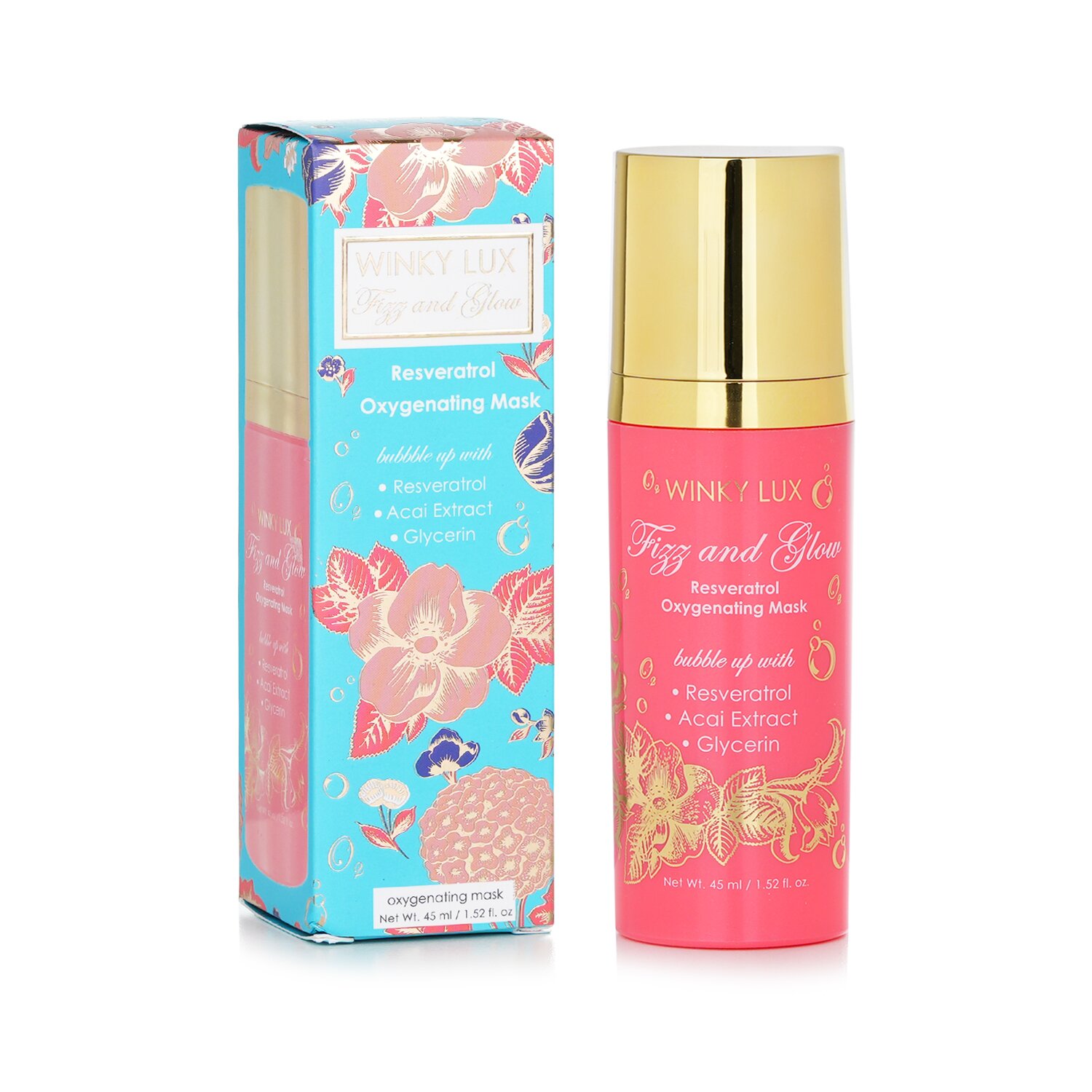 Winky Lux Fizz & Glow Resveratrol Oxygenating Mask 45ml/1.52oz
