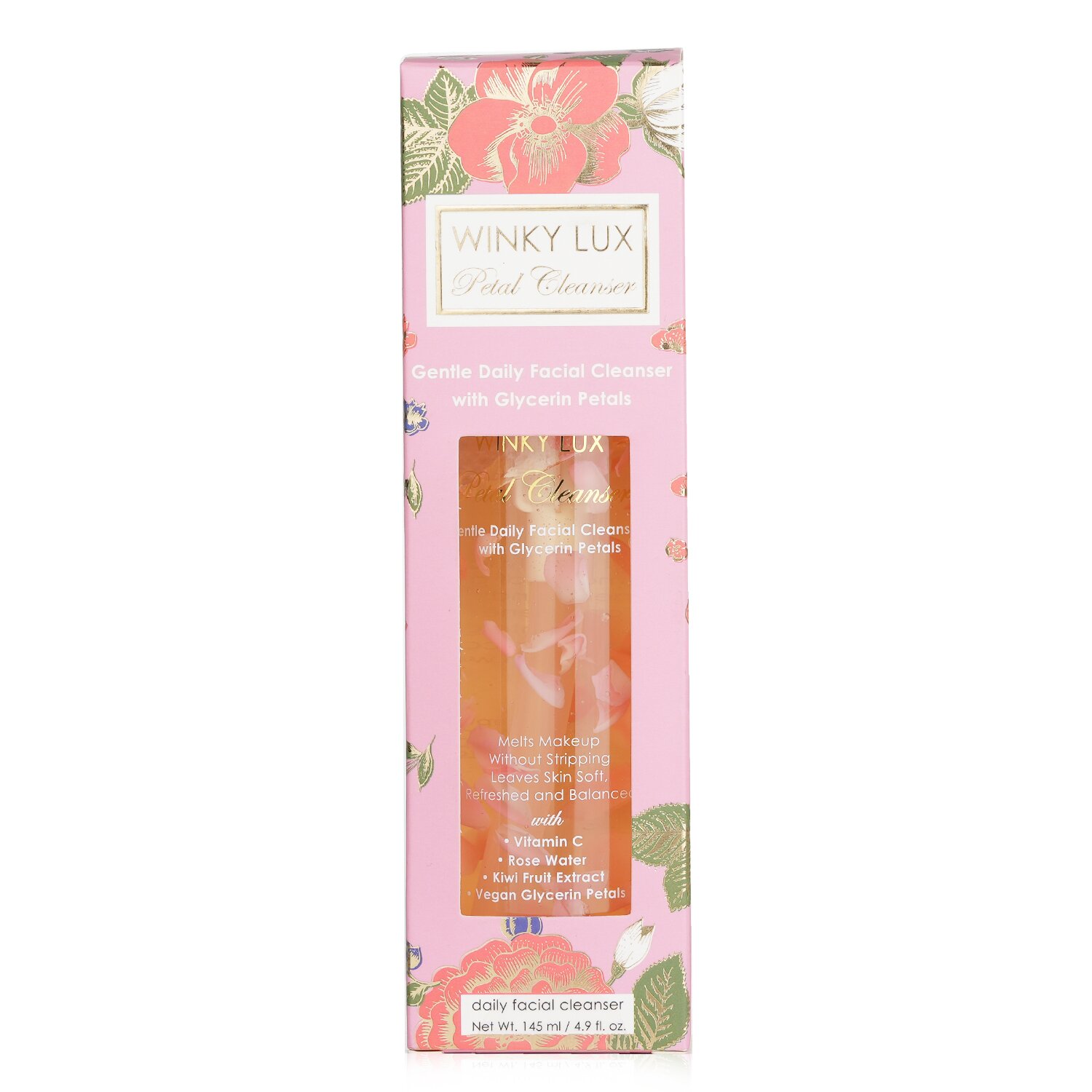 Winky Lux Petal Cleanser - Limpiador Facial Diario Suave Con Pétalos de Glicerina 145ml/4.9oz