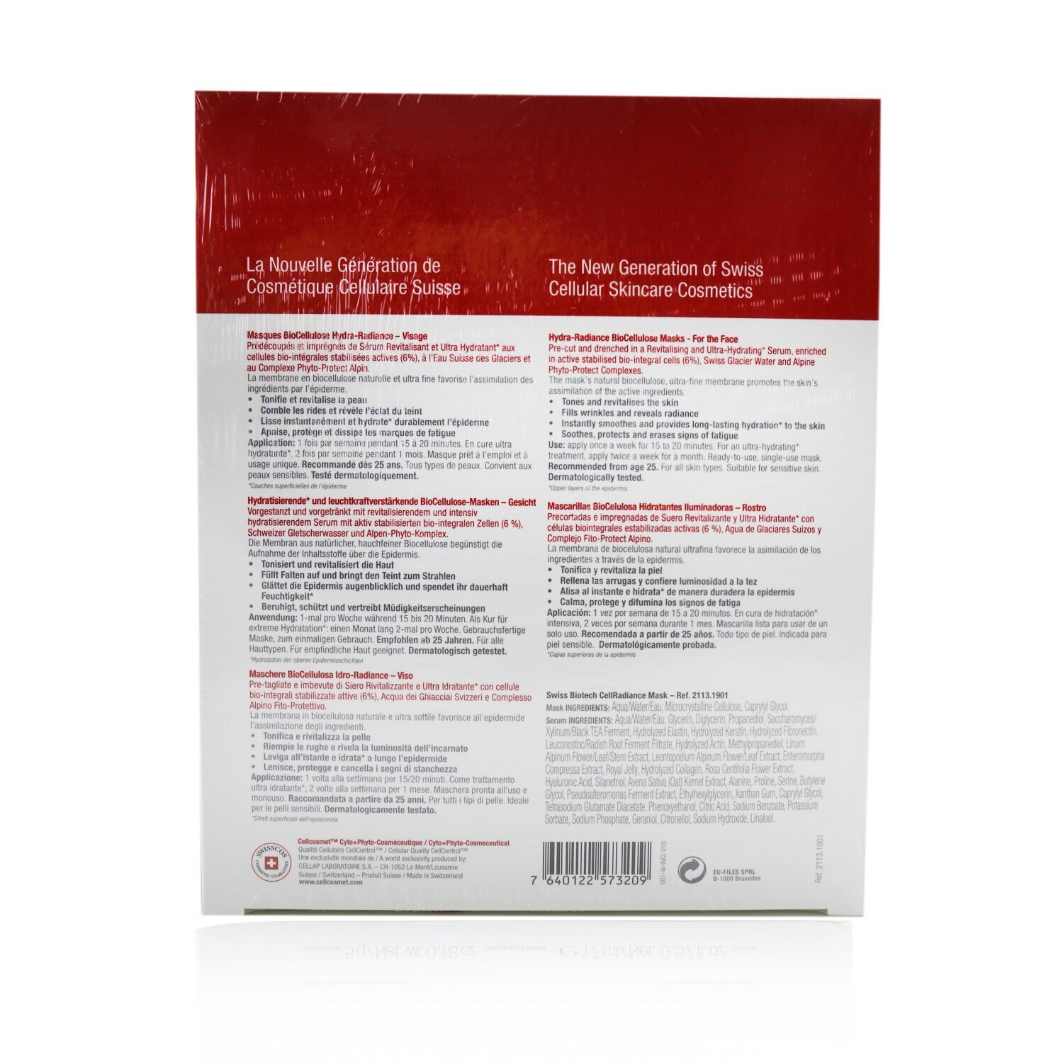 Cellcosmet & Cellmen 瑞妍  Cellcosmet Swiss Biotech CellRadiance面膜 (Exp. Date: 01/2022) 5 Sachets