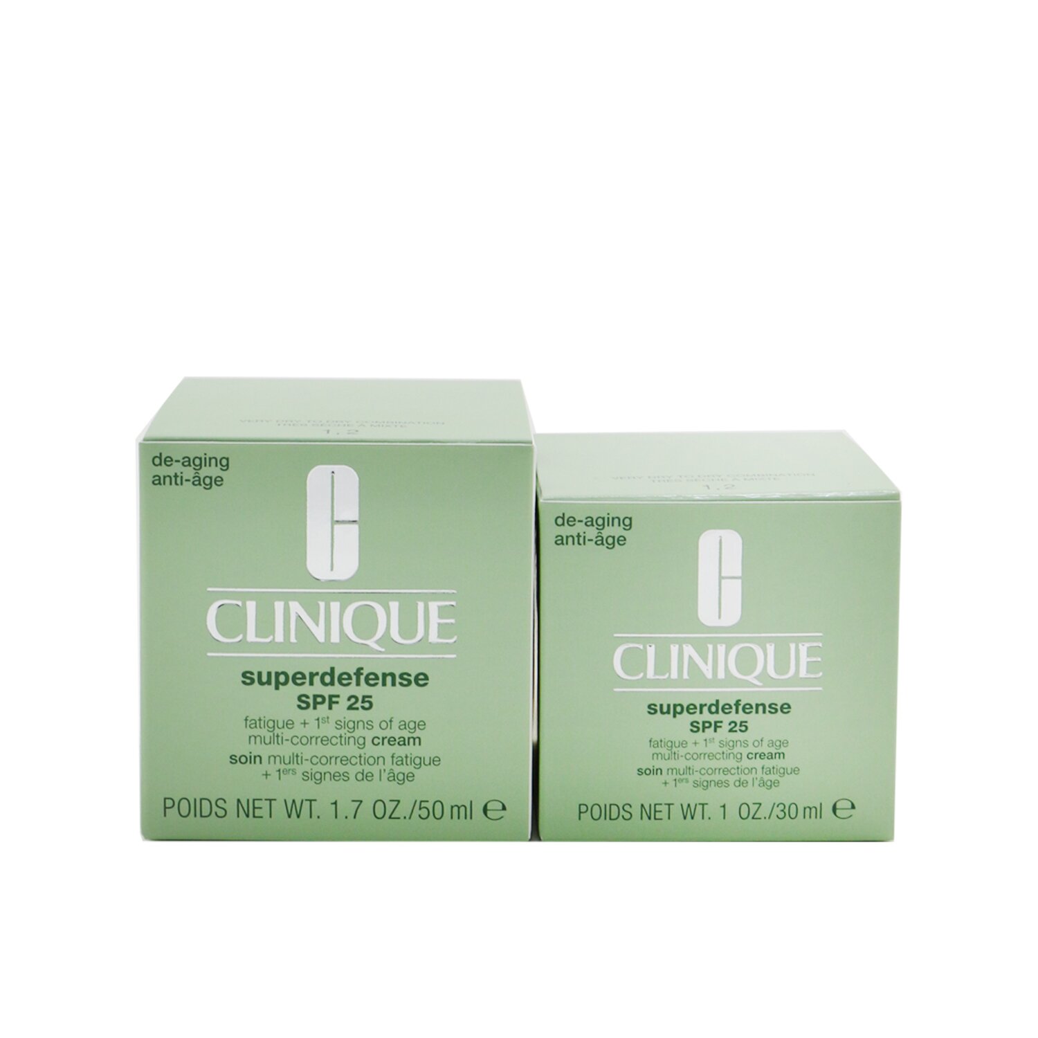 Clinique Superdefense SPF 25 Home & Away Set: Multi-Correcting Cream 50ml+ Multi-Correcting Cream 30ml 2pcs