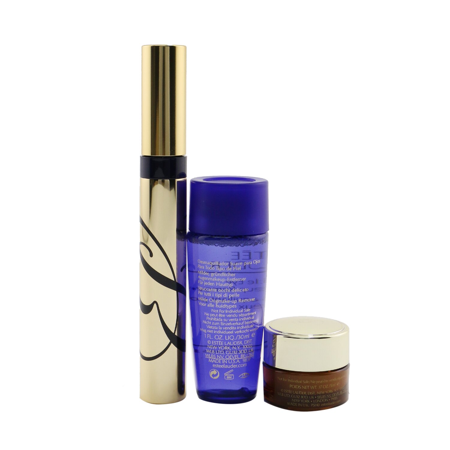 Estee Lauder Sumptuous Extreme Lash Multiplying Volume Mascara Набор: Тушь для Ресниц 8мл + Крем для Век 5мл + Средство для Снятия Макияжа 30мл 3pcs