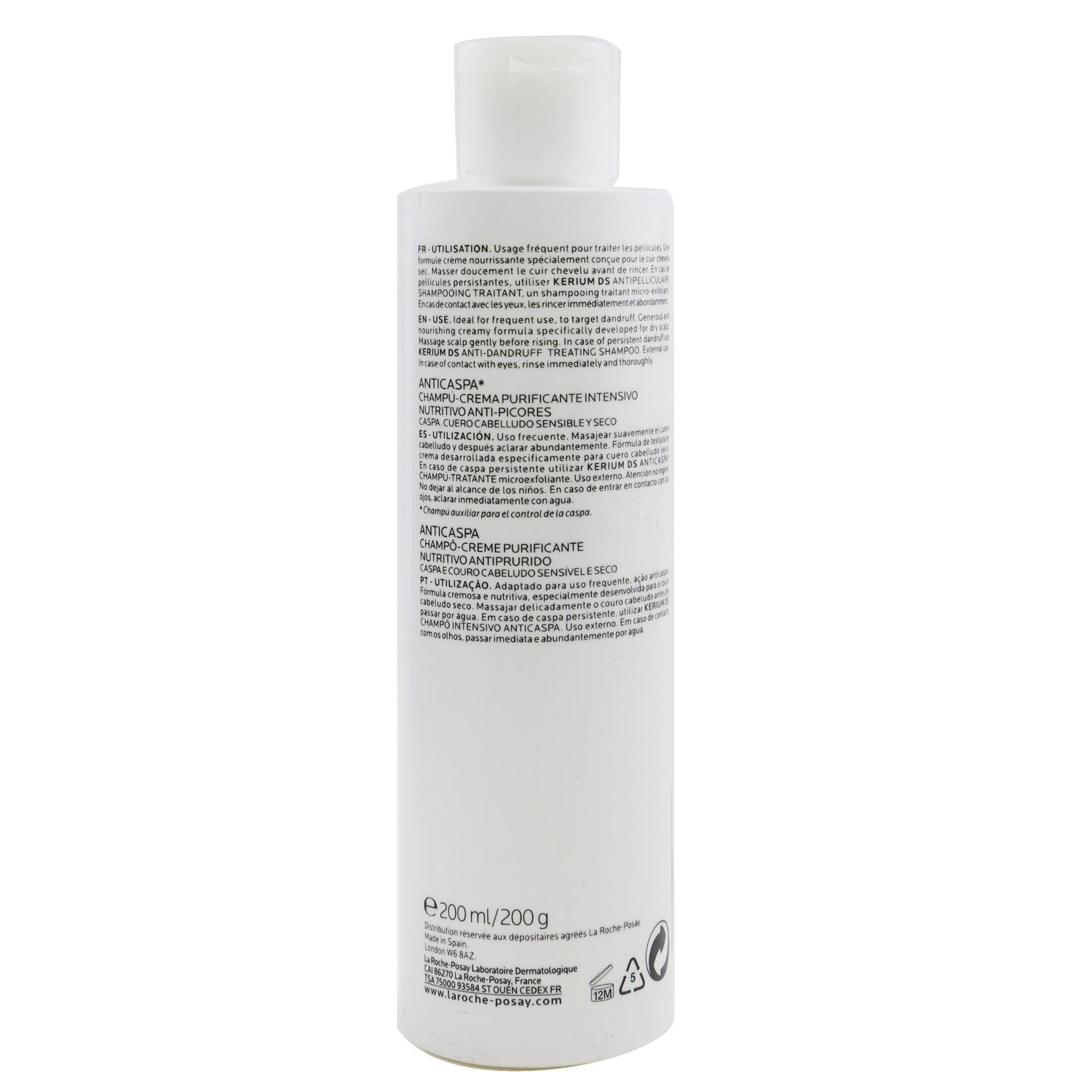 La Roche Posay Kerium Anti-Dandruff Cream Shampoo - For Dry Hair or Scalp (Unboxed) 200ml/6.7oz