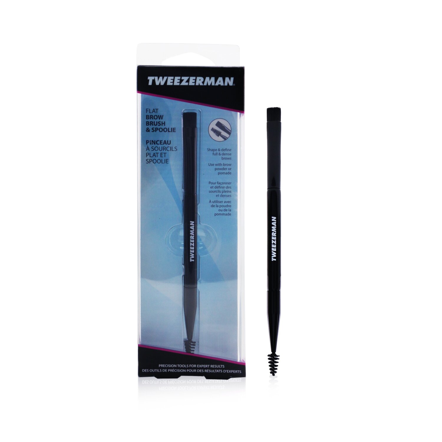 Tweezerman Flat Brow Brush & Spoolie Picture Color