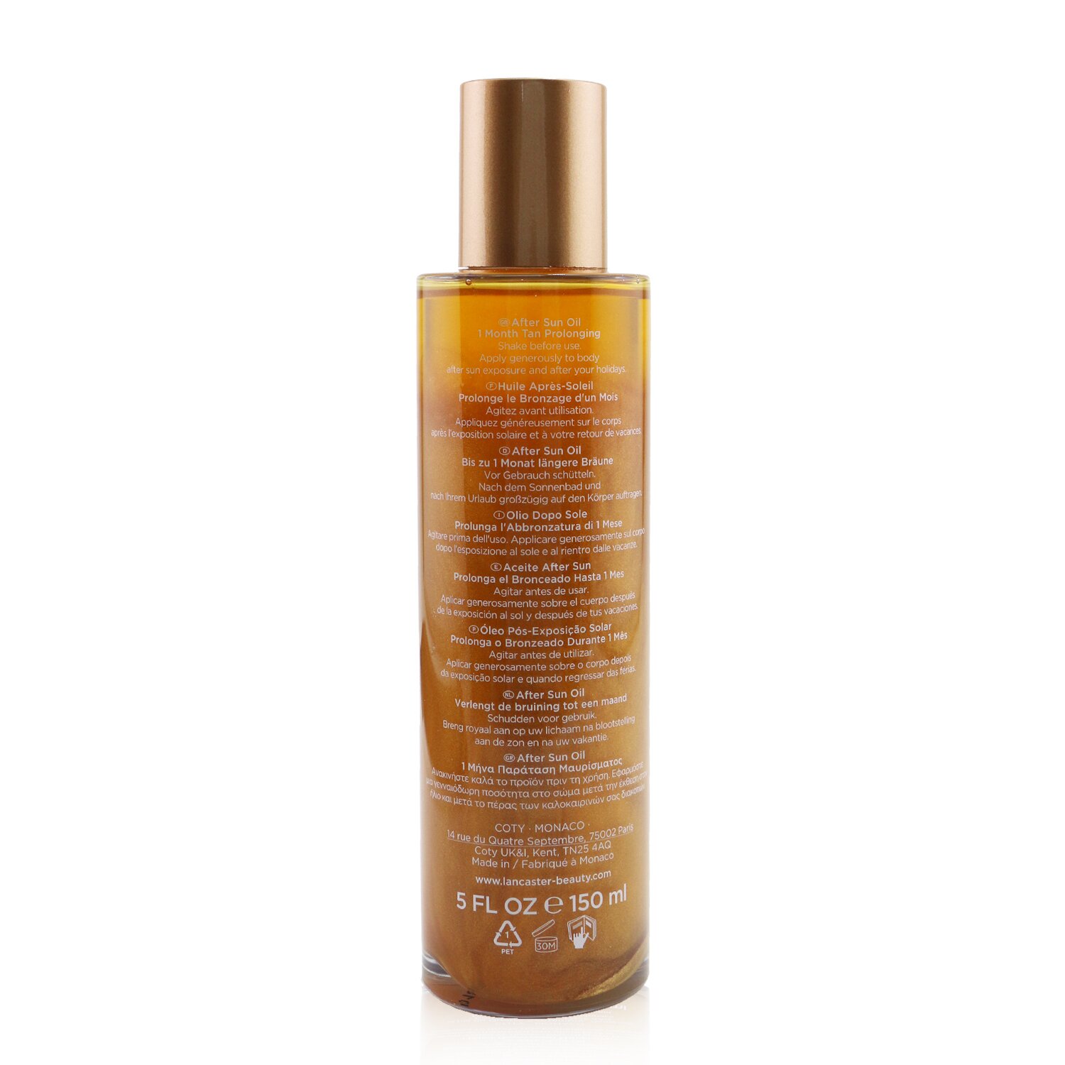 ランカスター Lancaster Golden Tan Maximizer 1 Month Tan Prolonging After Sun Oil (Box Slightly Damaged) 150ml/5oz