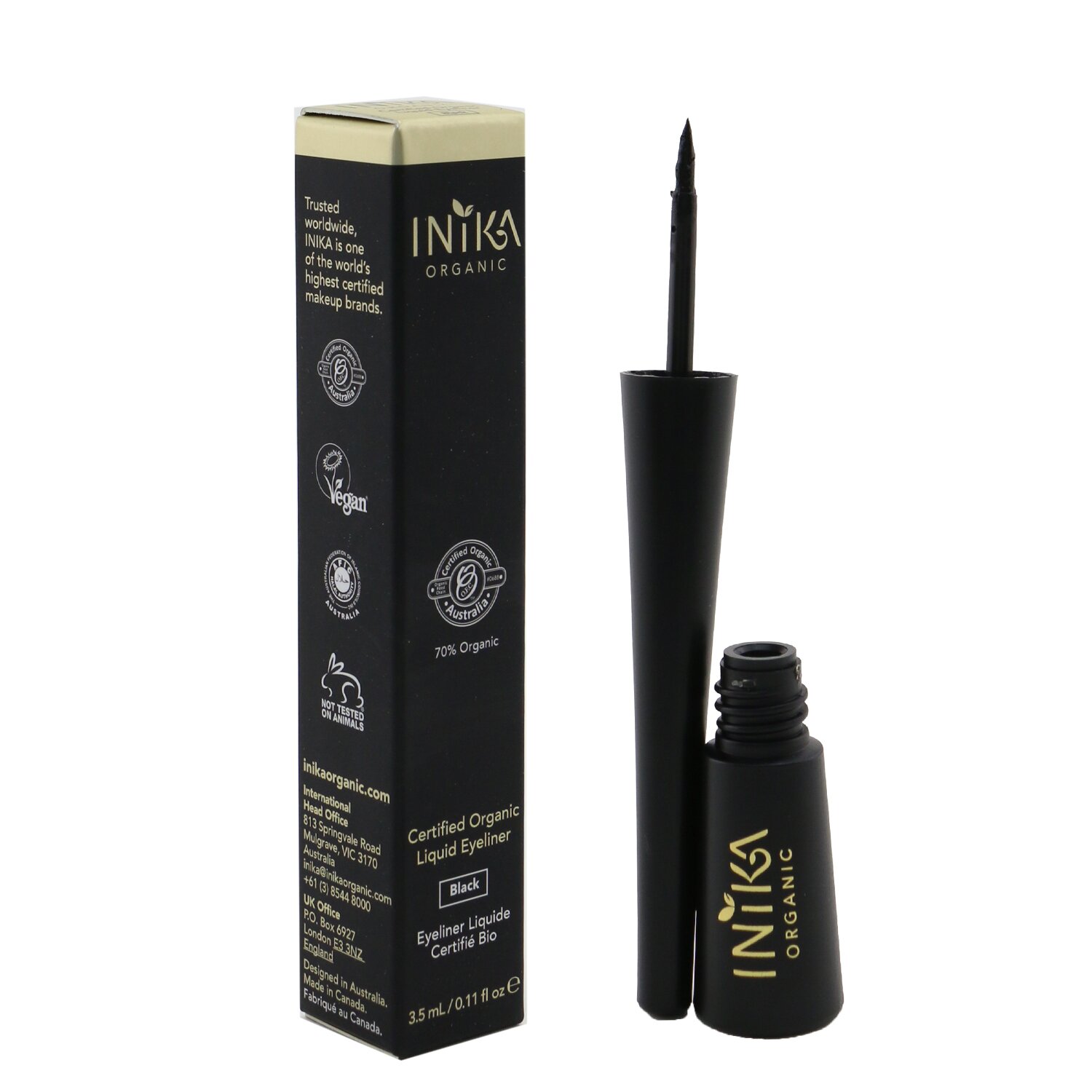 INIKA Organic Certified Organic Liquid Eyeliner 3.5ml/0.11oz