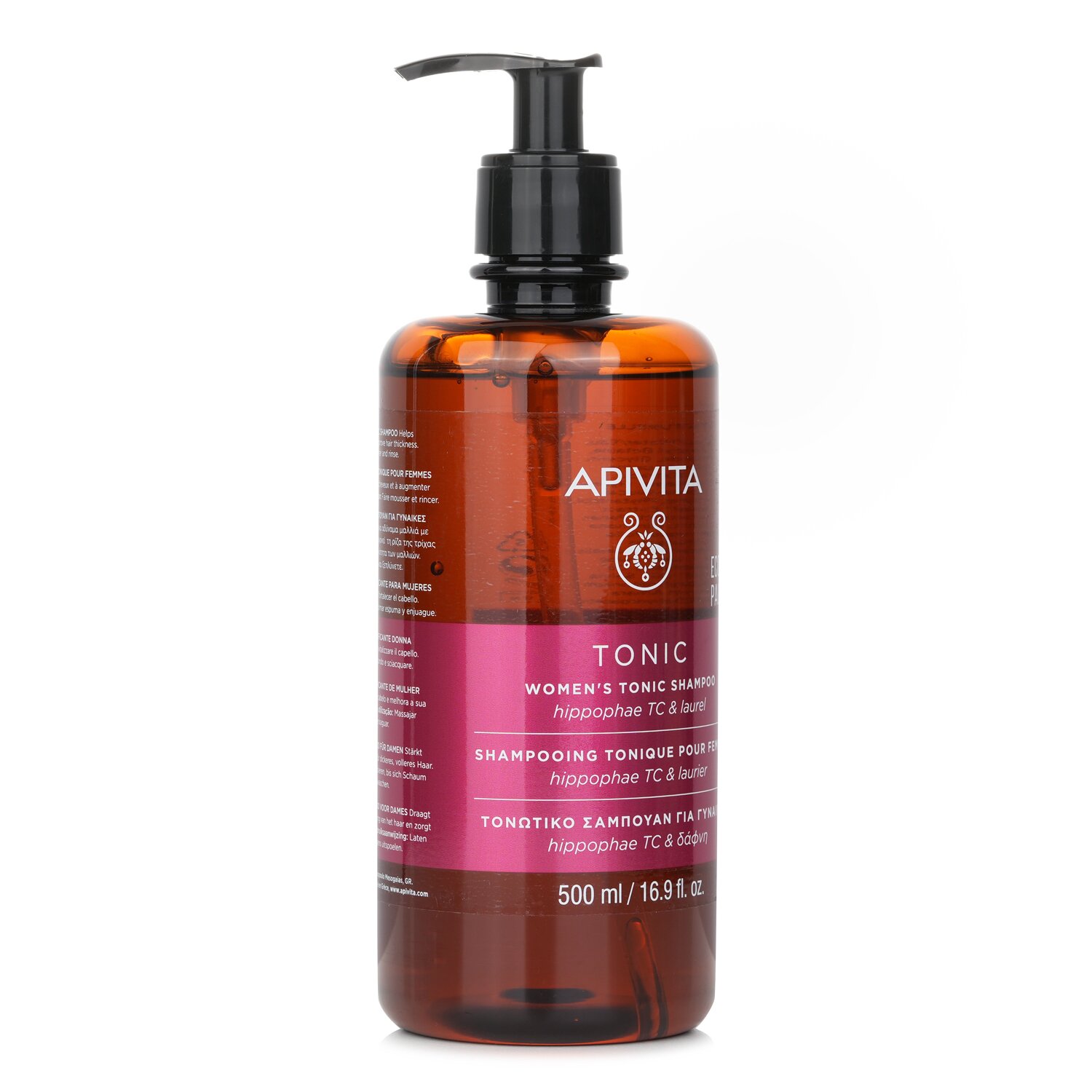Apivita Champú tónico para mujeres con Hippophae TC y laurel (ayuda a mejorar el grosor del cabello) 500ml/16.9oz