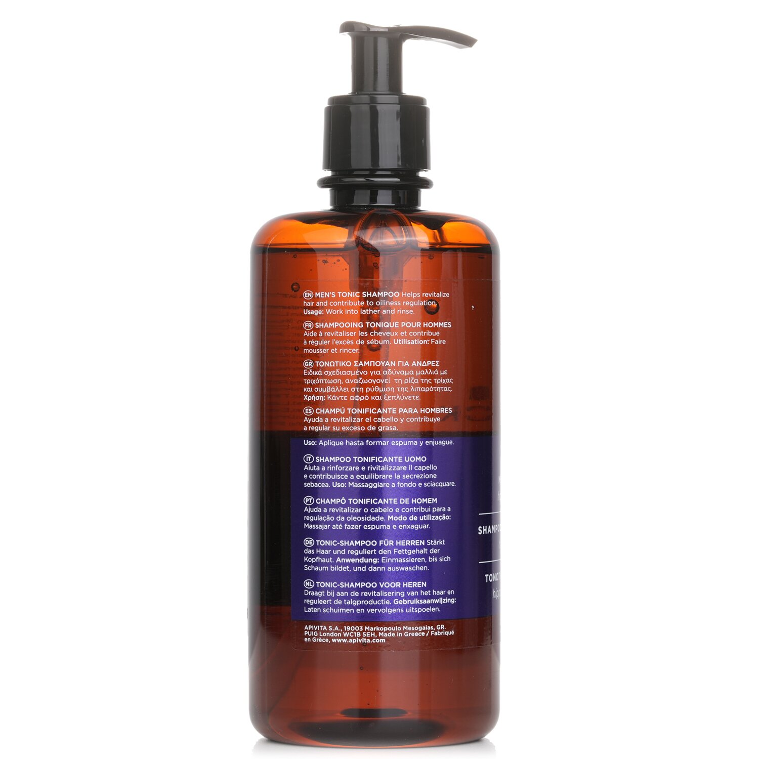 Apivita Men's Tonic Shampoo with Hippophae TC & Rosemary (For Thinning Hair) 500ml/16.9oz