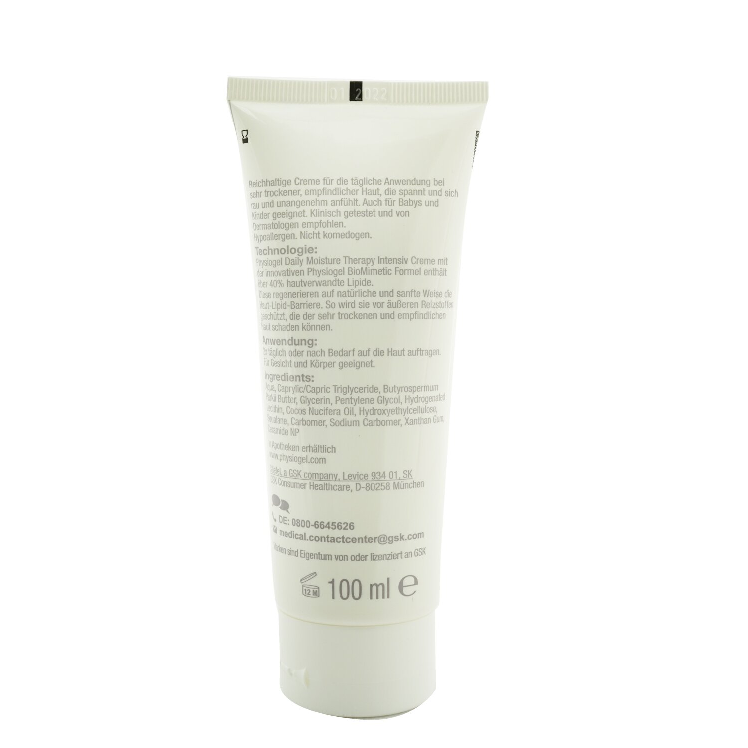 Physiogel Daily Moisture Therapy Intensive Cream - For Very Dry & Sensitive Skin (Exp. Date: 01/2022) 100ml/3.4oz