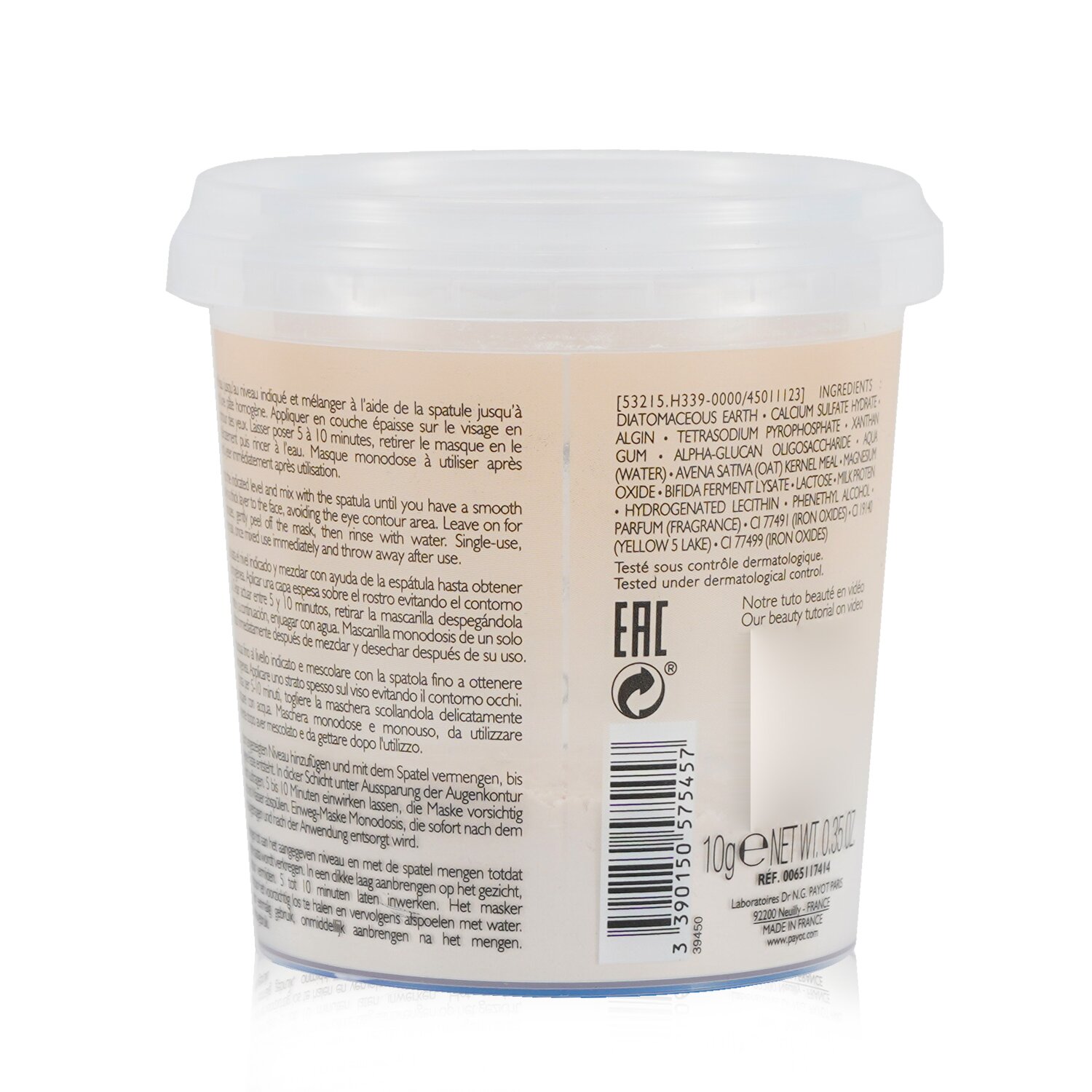 Payot Creme N°2 Masque Peel Off Douceur Soothing Comforting Rescue Mask 10g/0.35oz