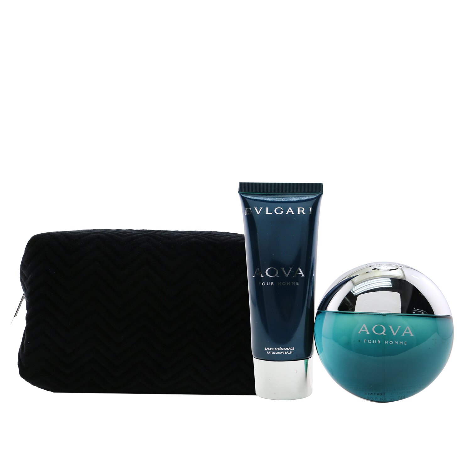 Bvlgari Aqva Pour Homme Coffret: Eau De Toilette Spray 100ml/3.4oz + After Shave Balm 100ml/3.4oz + Pouch (X'mas Edition) 2pcs+Pouch